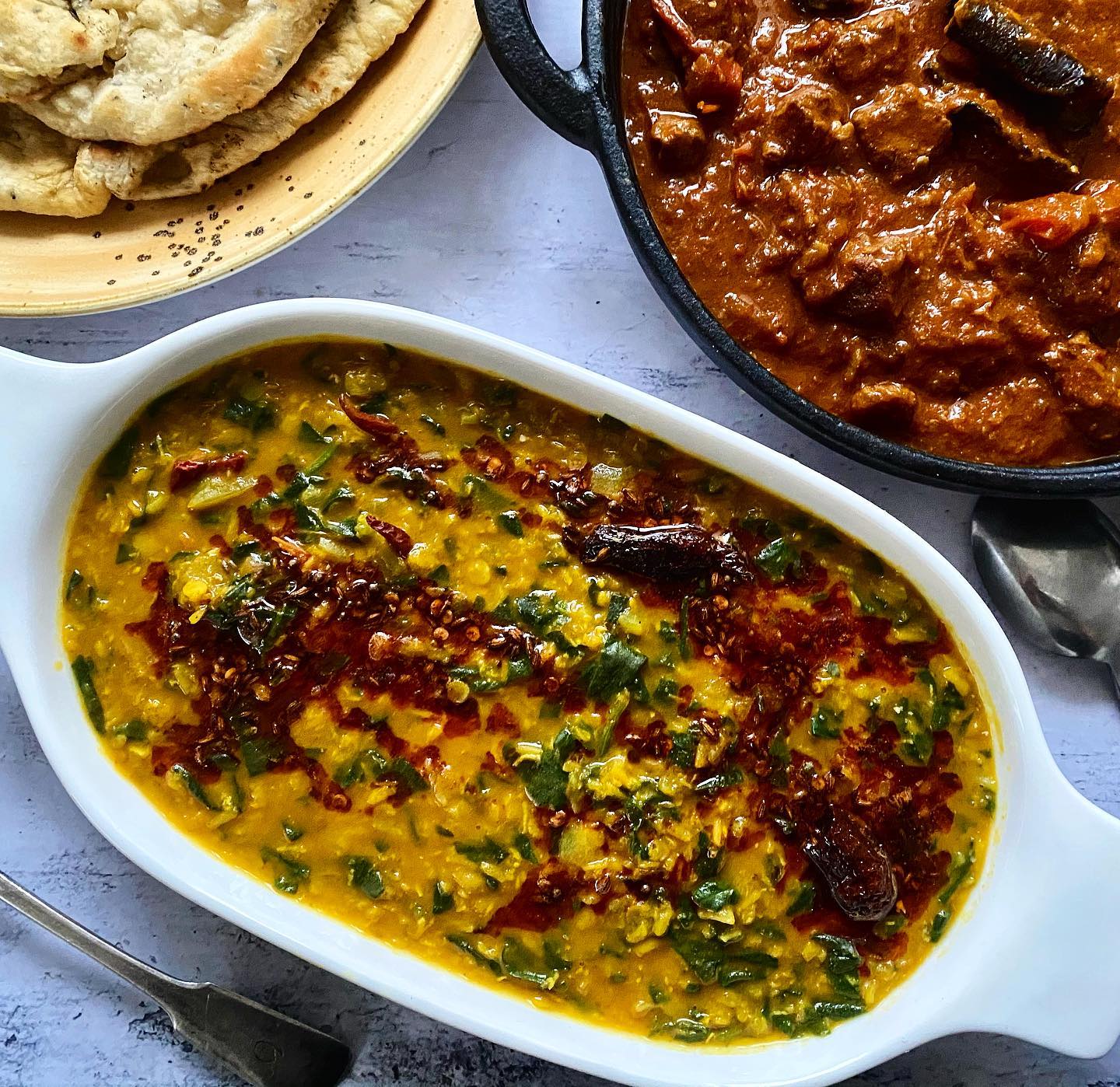 Spinach and Red Lentil Dal