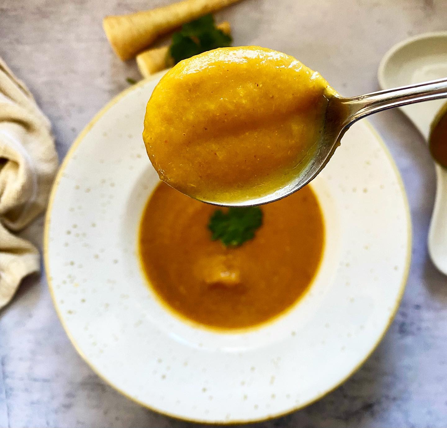 Spiced Sweet Potato and Parsnip Soup