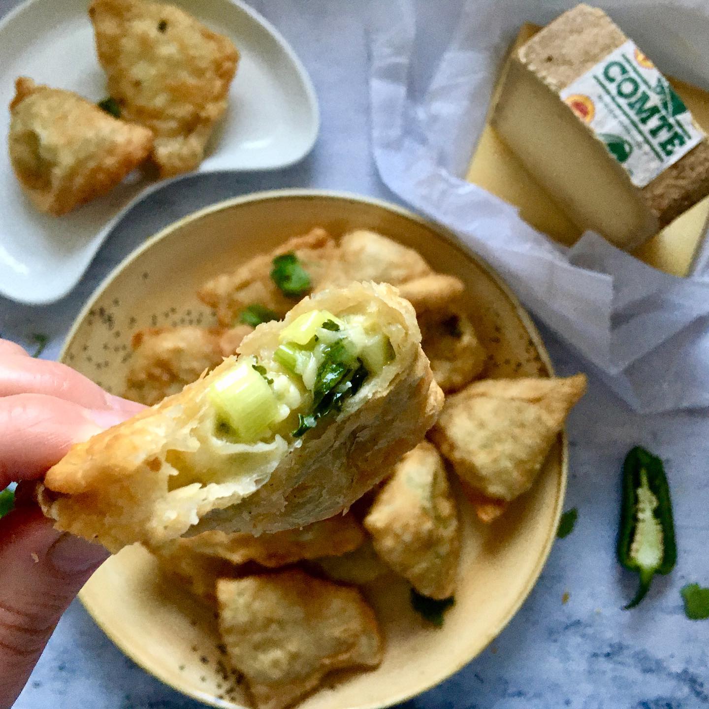 Comté Chilli Cheese Samosas