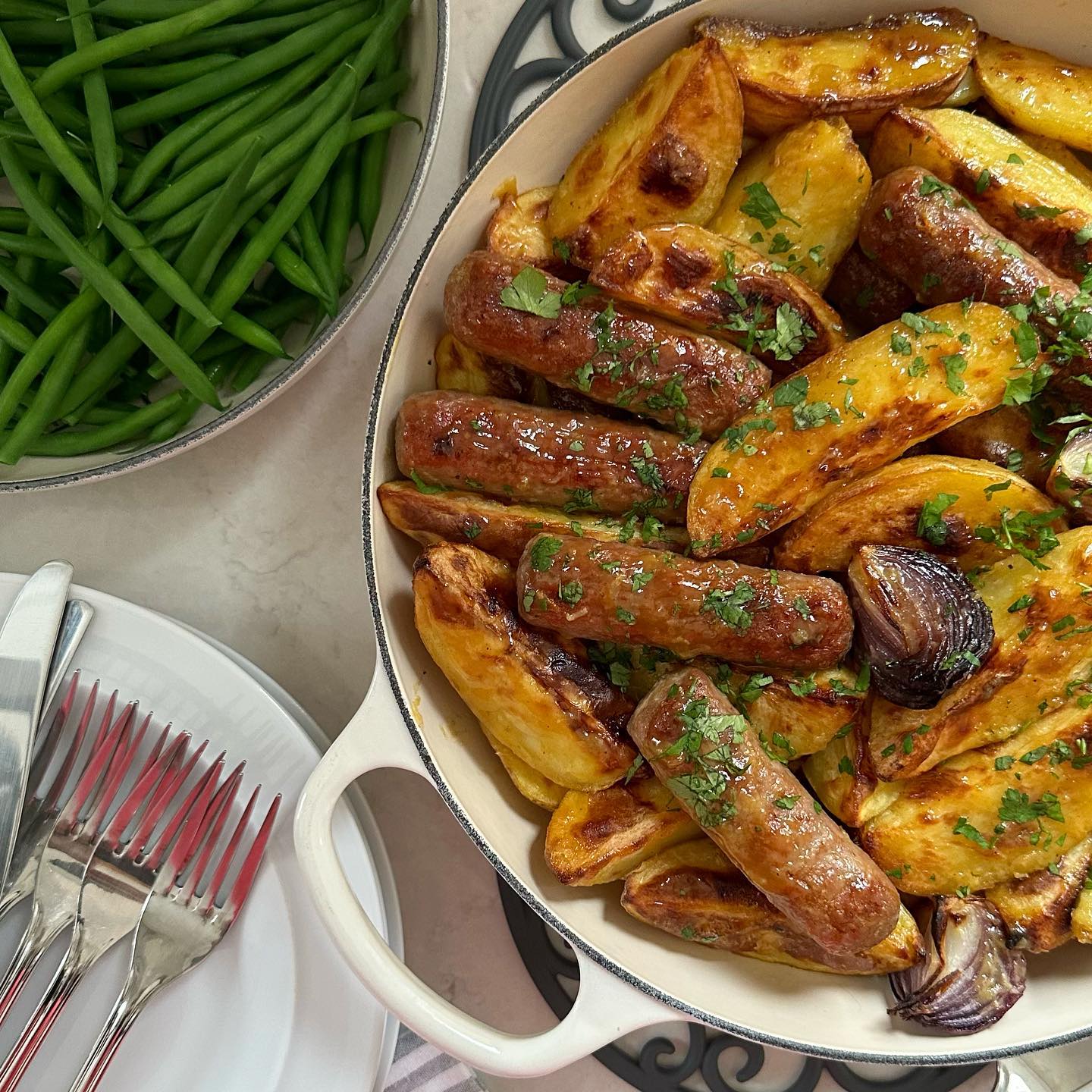 Honey Mustard Sausage Tray Bake