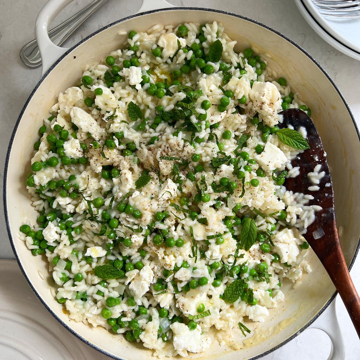 Pea and Feta Risotto