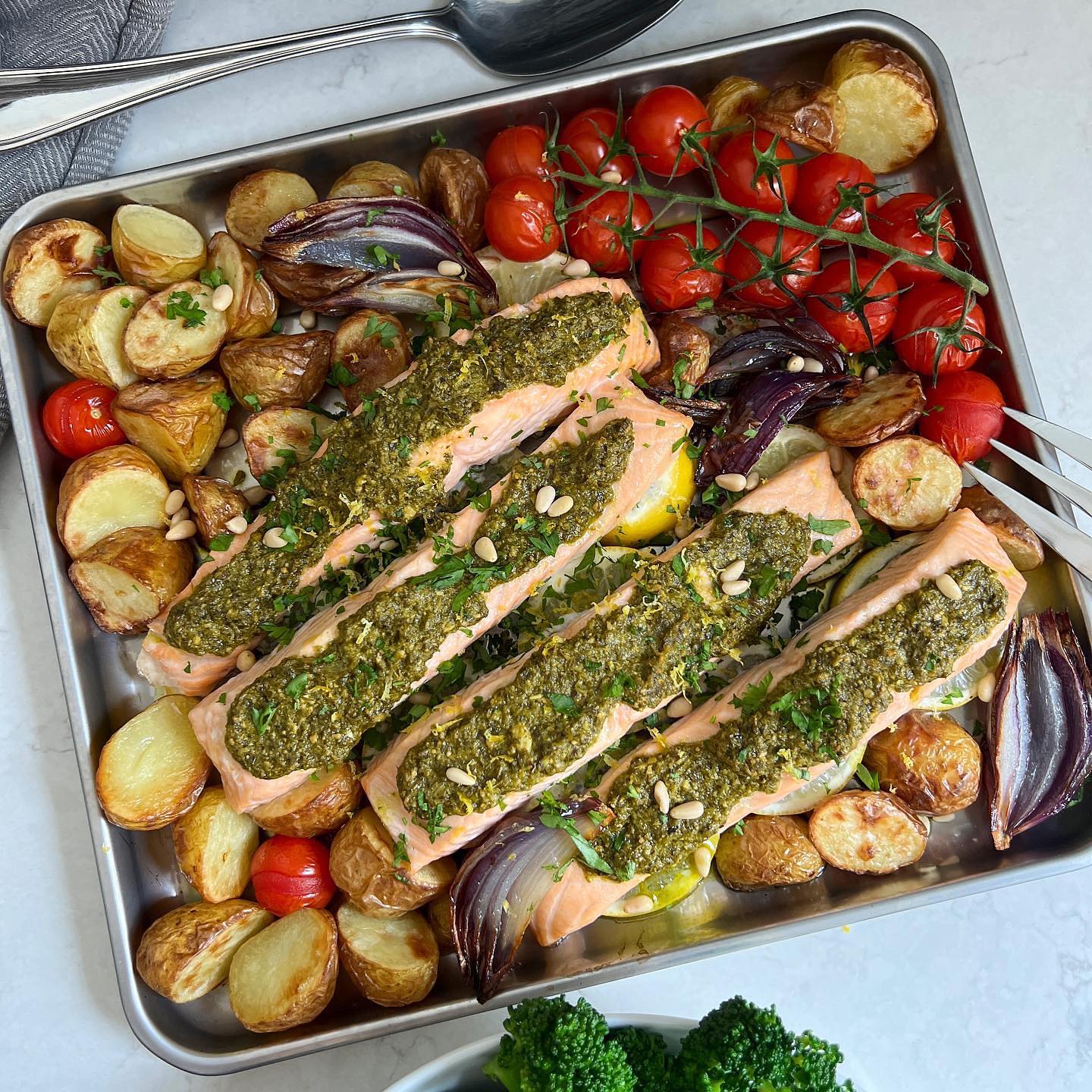 Crispy Salmon & Potato Traybake