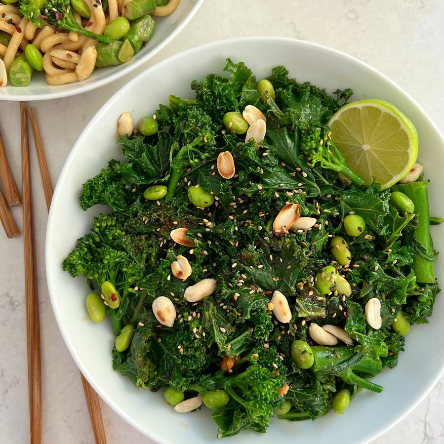 Kale Salad with Peanut Butter Dressing