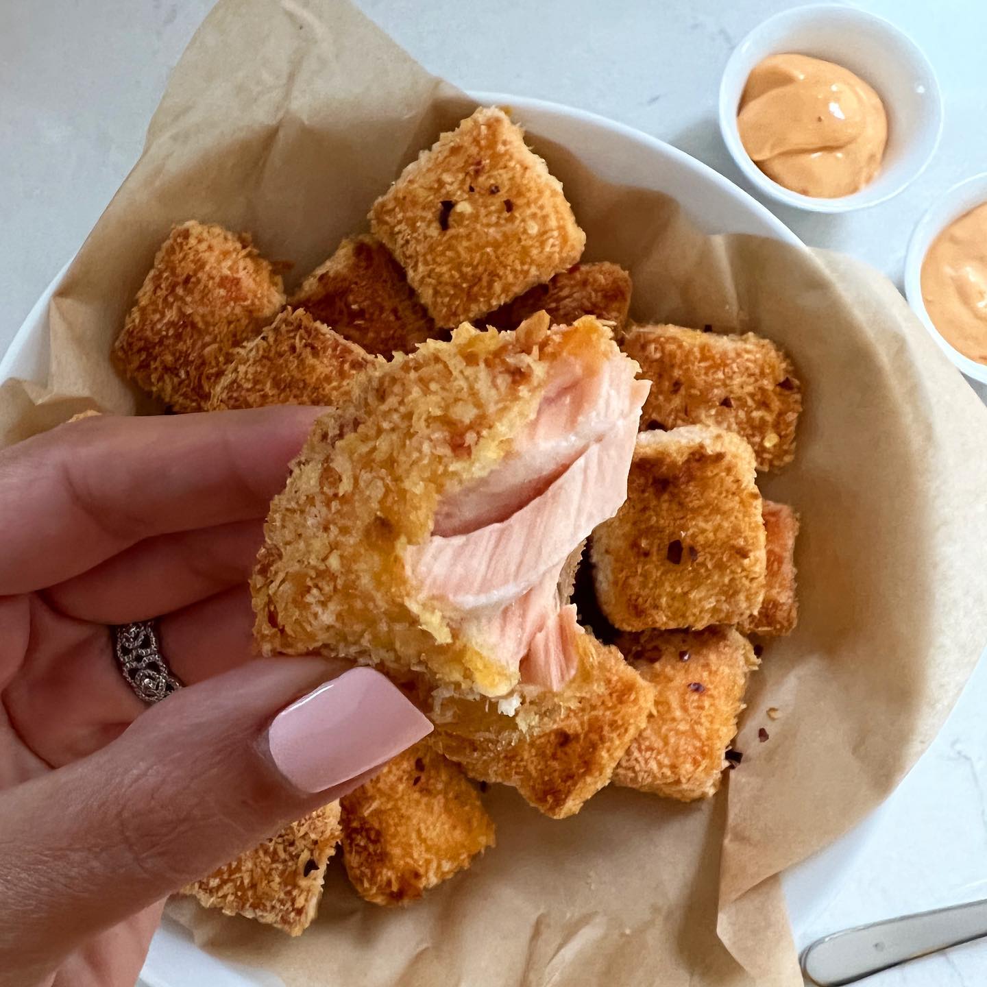 Simple Salmon Nuggets with Three Ingredients