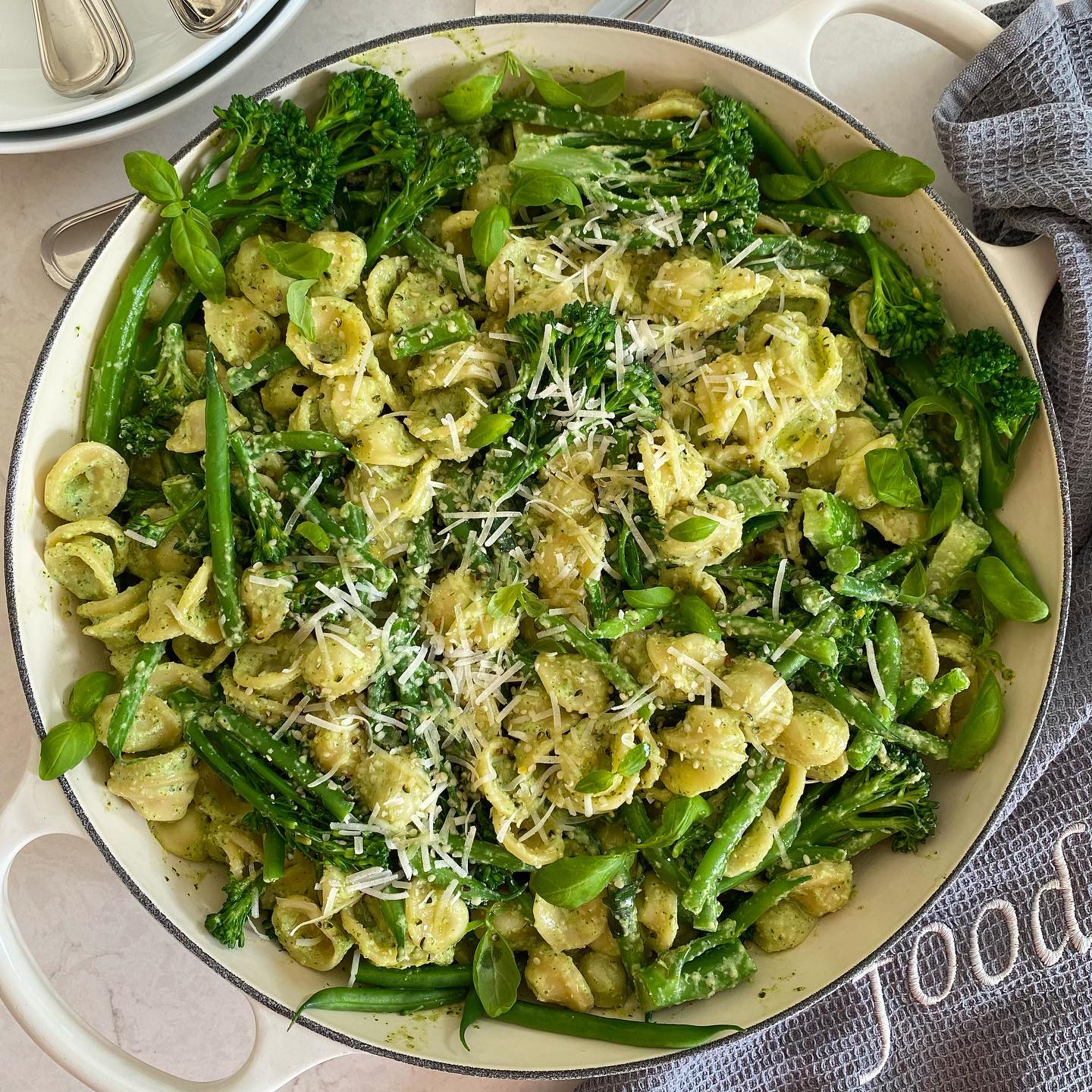 Hemp Seed Pesto Pasta with Vegetables