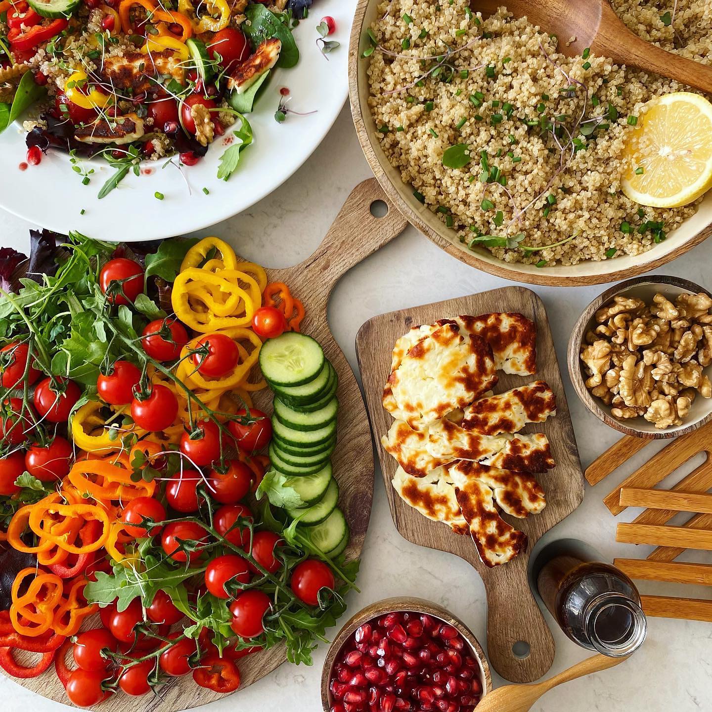 Halloumi Quinoa Salad with Pomegranate