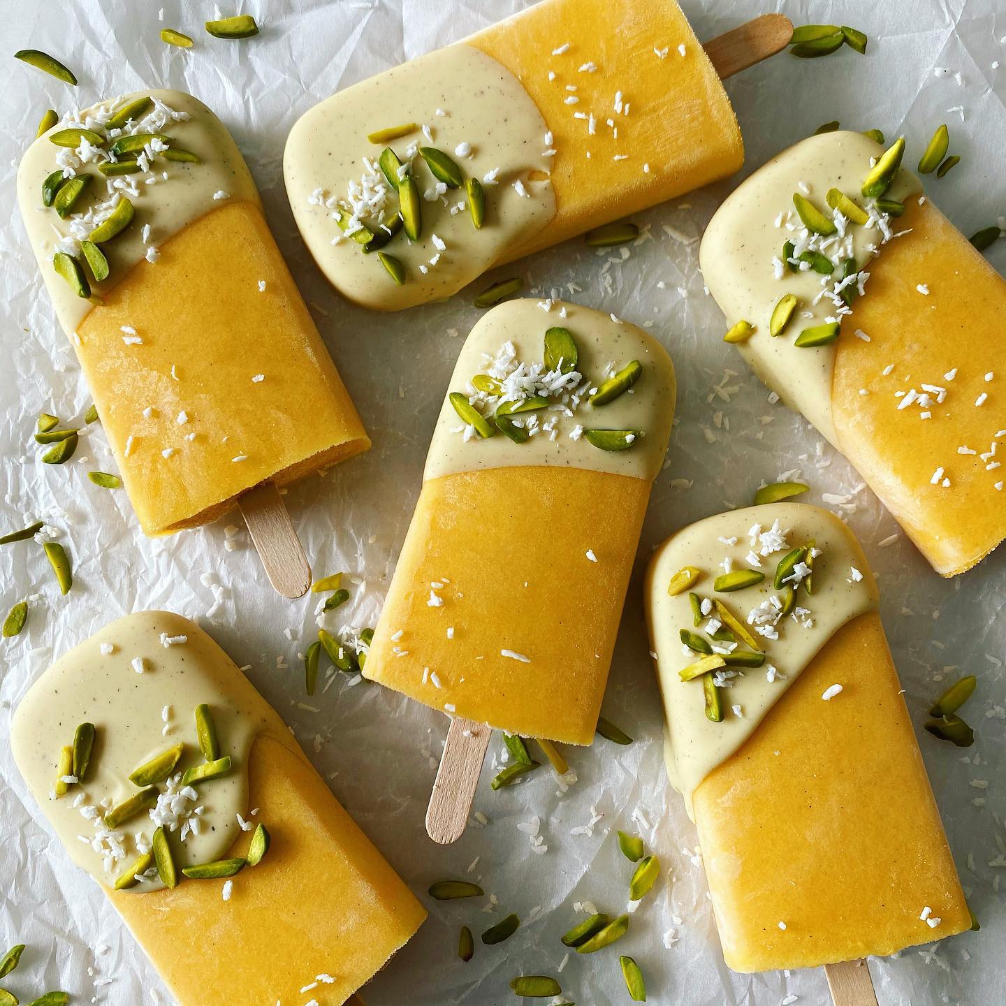 Mango and Coconut Ice Lollies