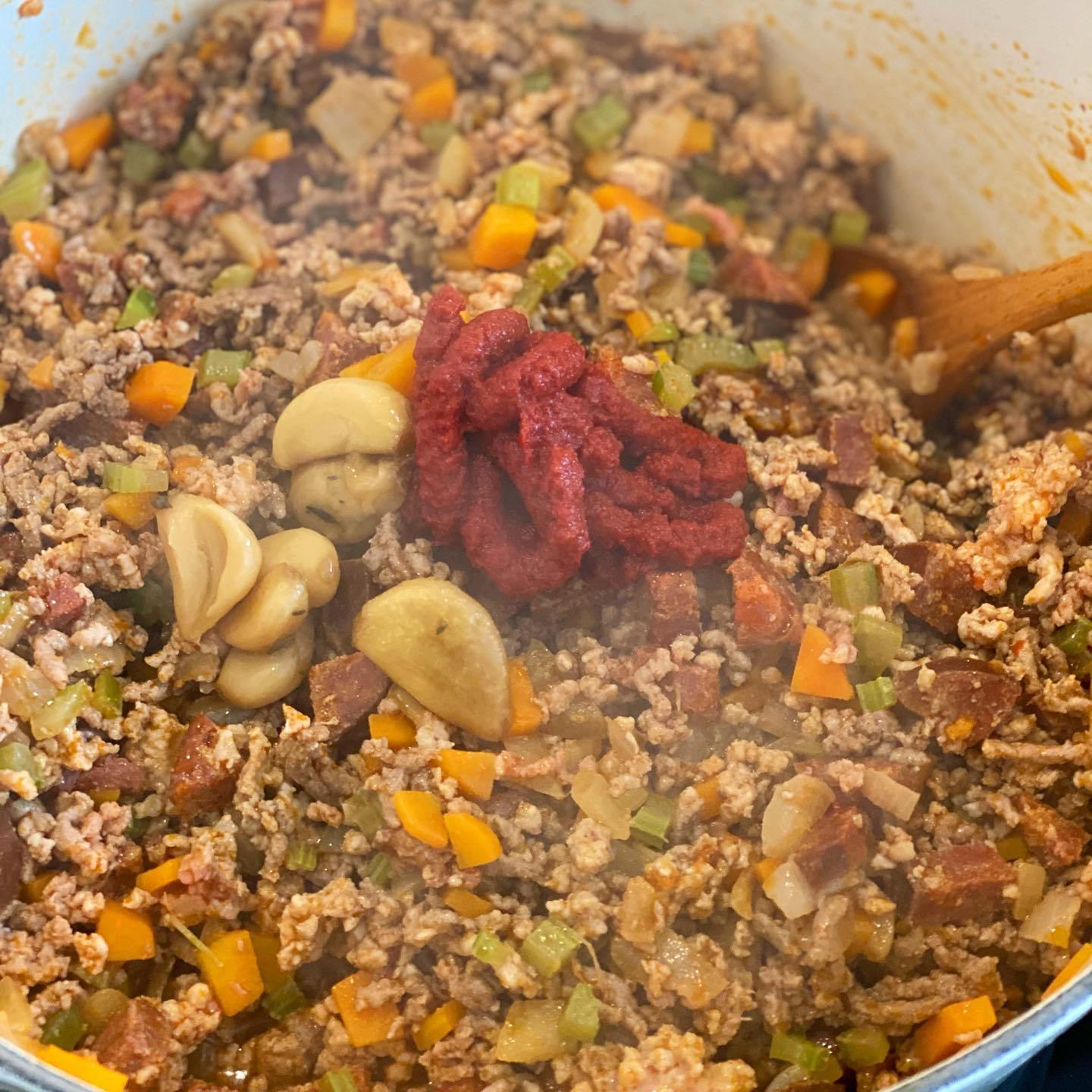 Hearty Chorizo Bolognese with Vegetables and Pasta