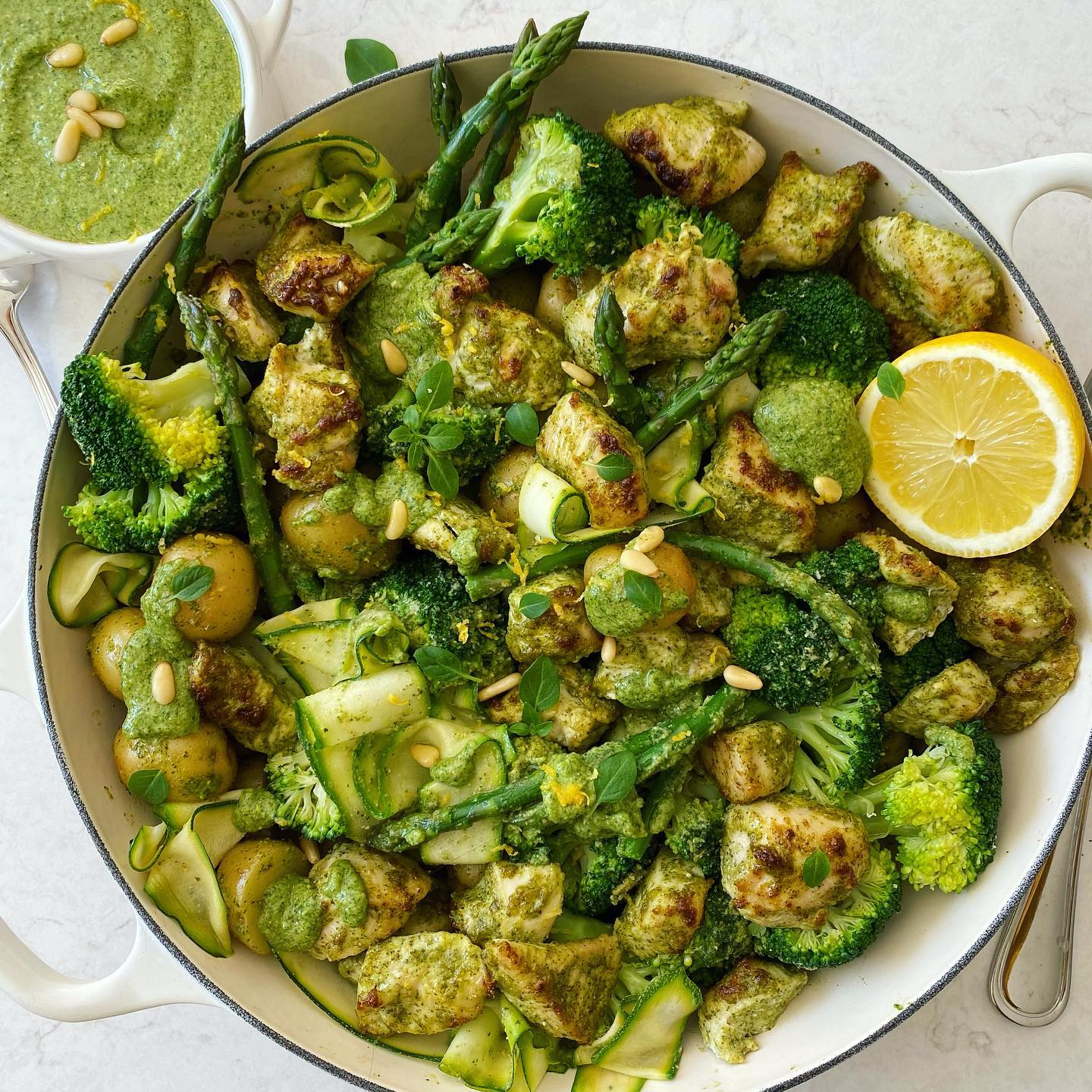 Pesto Chicken and Vegetable Salad