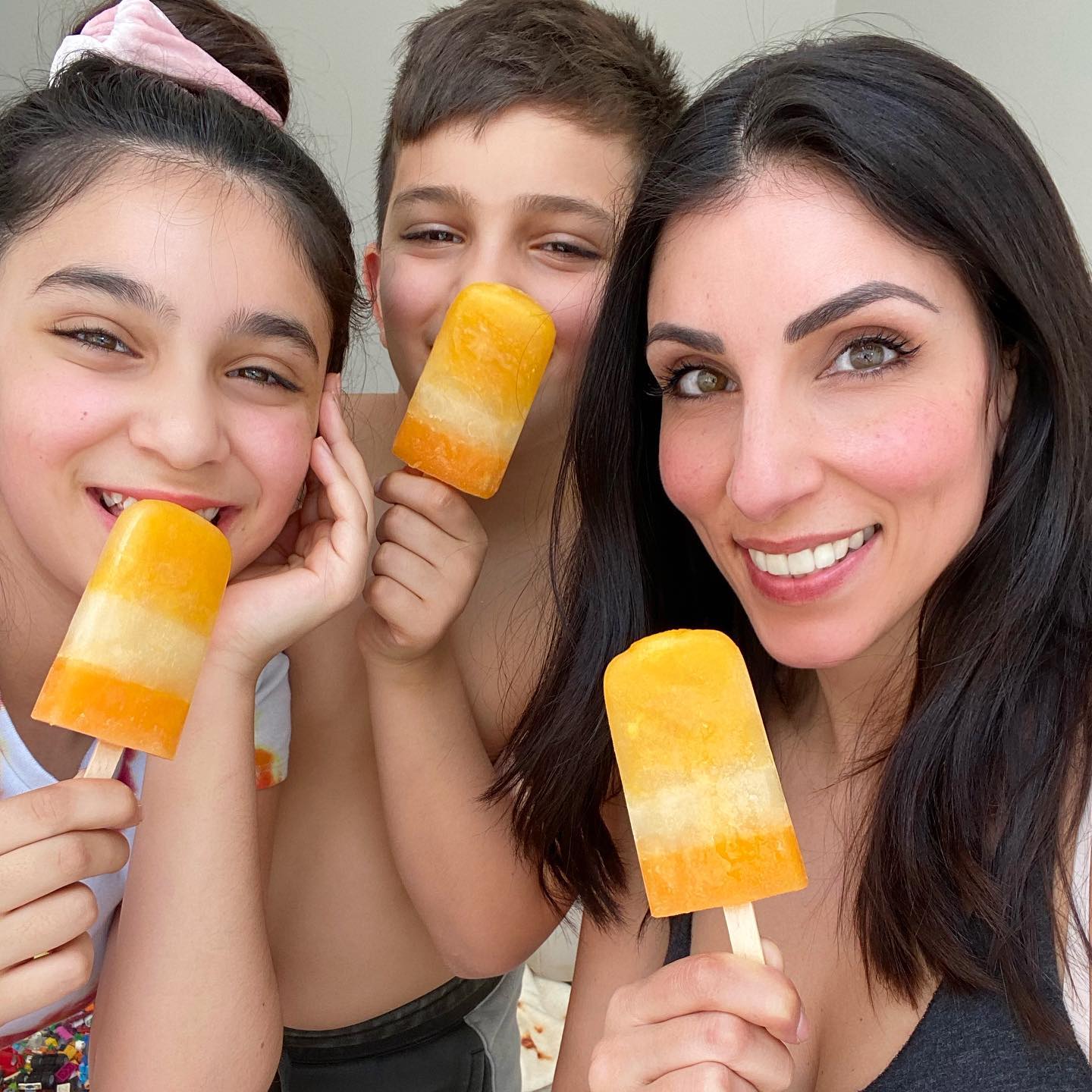Triple Citrus Layered Ice Pops