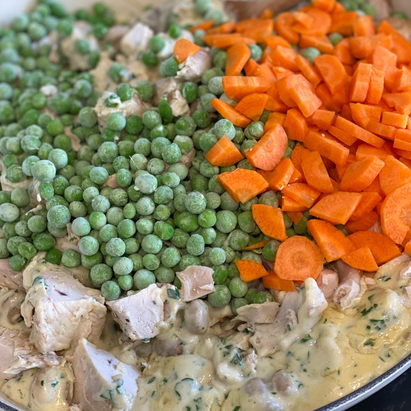 Leftover Roast Chicken Pie with Mushroom Cream Sauce