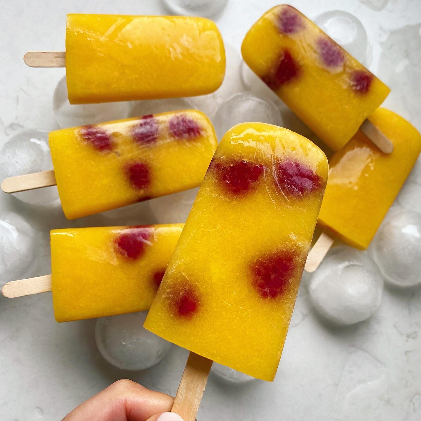Mango Raspberry Ice Lollies