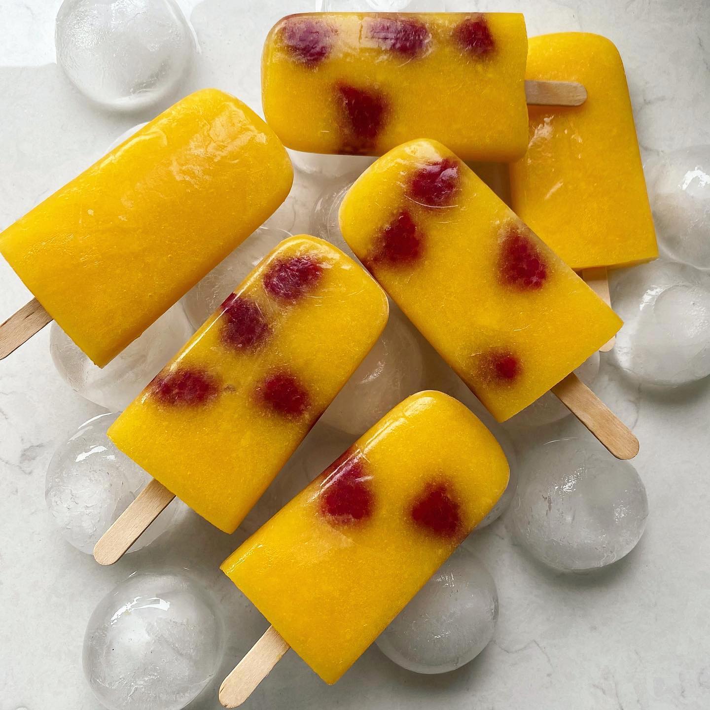 Mango Raspberry Ice Lollies
