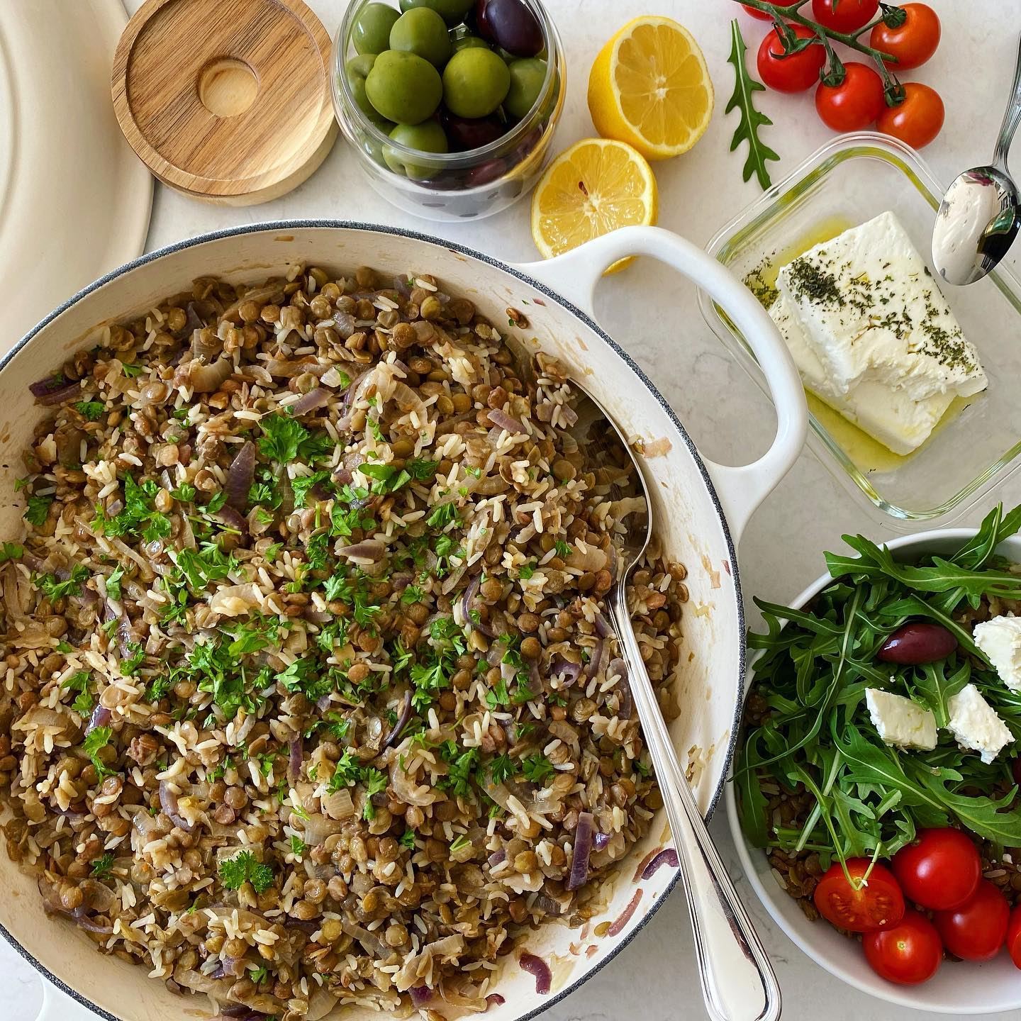 Cypriot Lentil and Rice Pilaf
