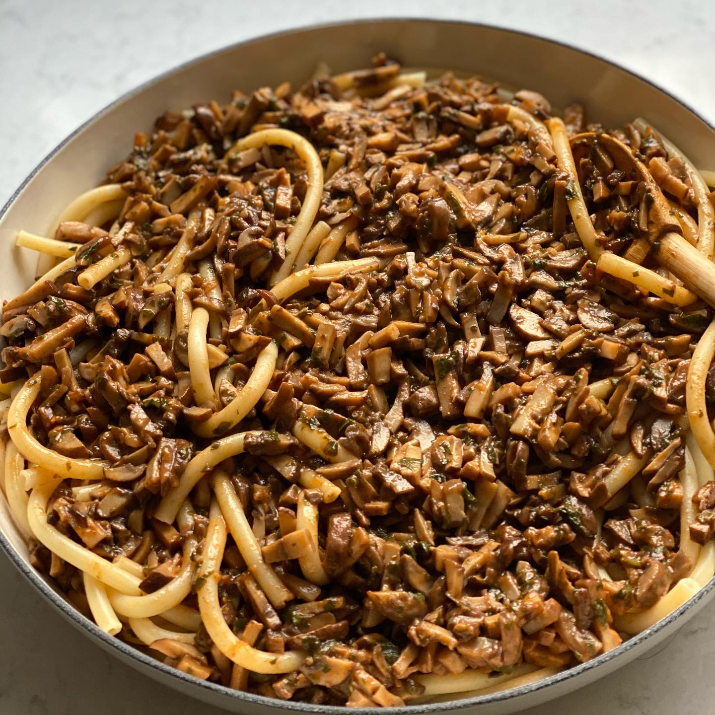 Creamy Mushroom Mdf Pasta Bake