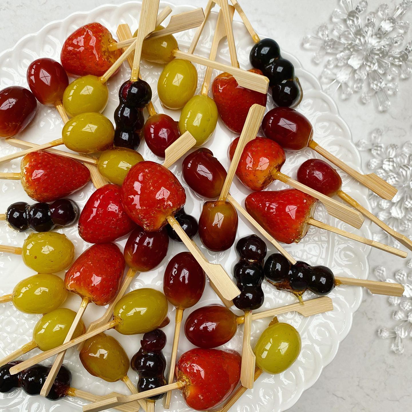 Homemade Tanghulu Fruit Candy Sticks