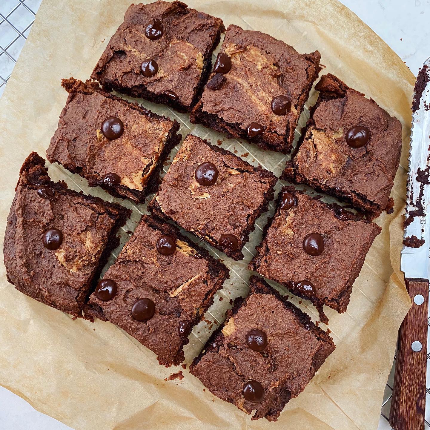 Decadent Chocolate Peanut Butter Chickpea Brownies