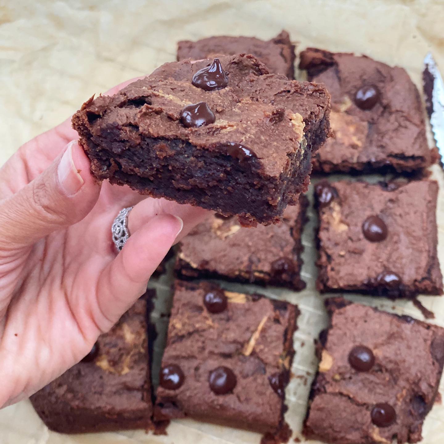 Decadent Chocolate Peanut Butter Chickpea Brownies
