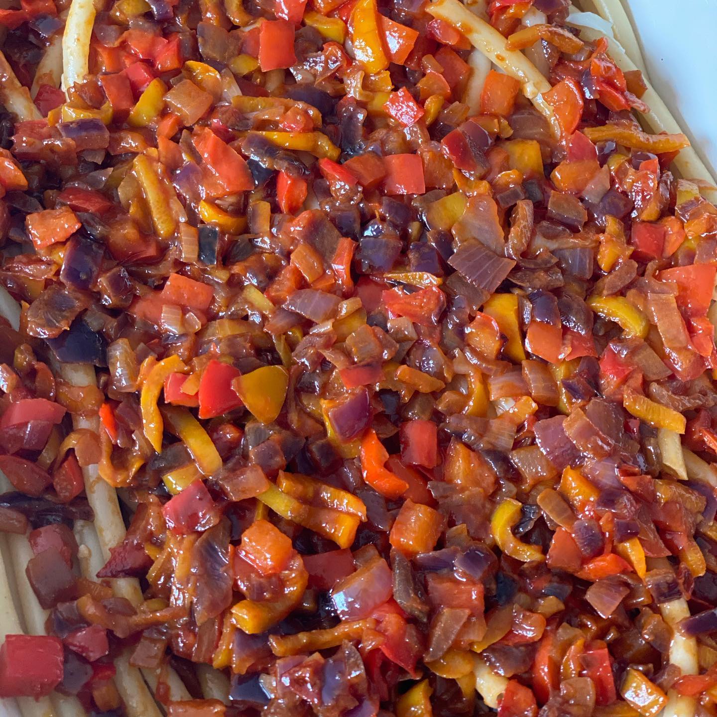 Greek Italian Fusion Peperonata Pastitsio Dish