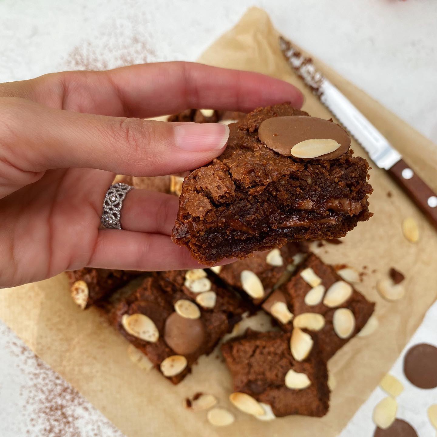 Chocolate, Chickpea, and Almond Brownies