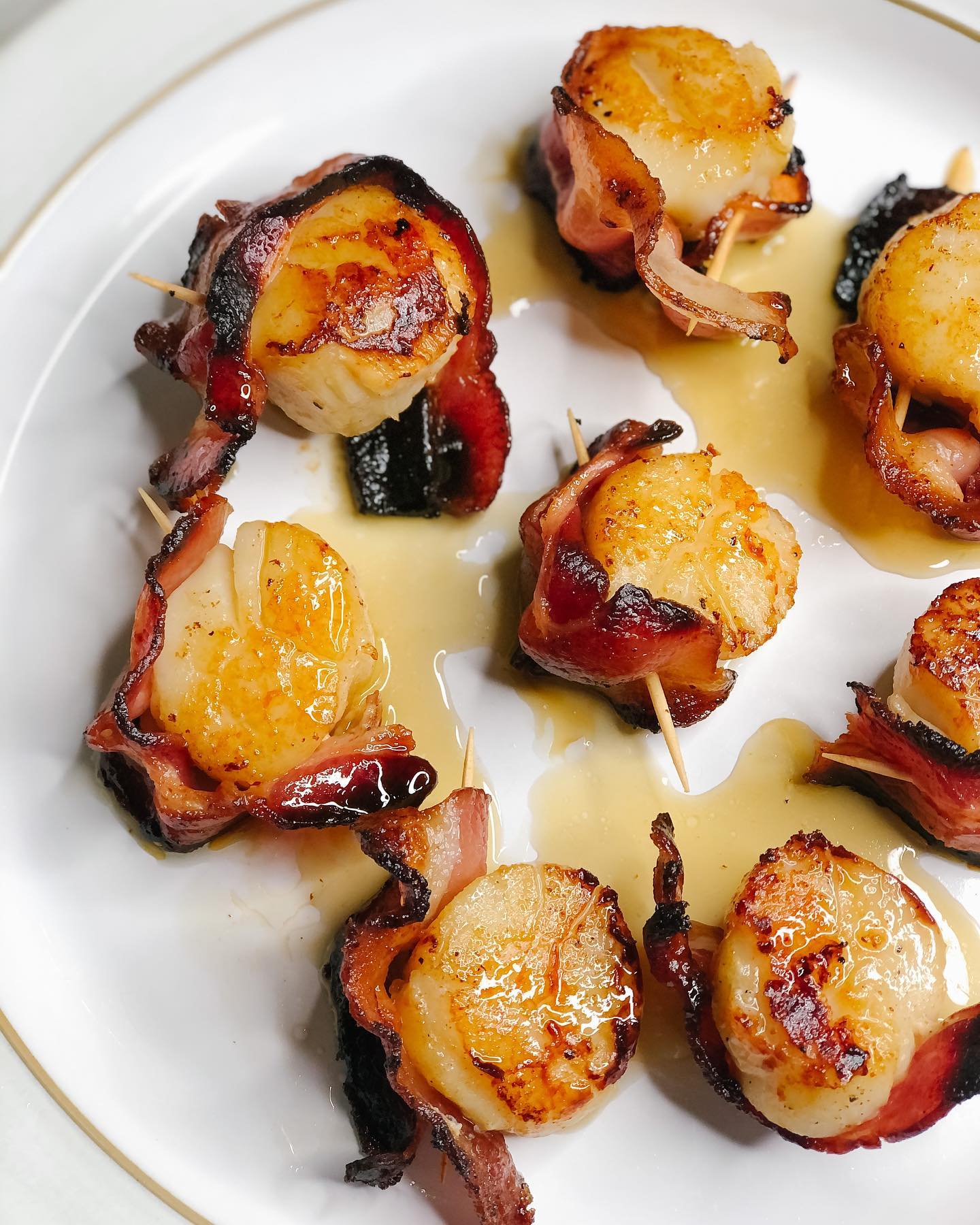 Maple Glazed Bacon Wrapped Scallops