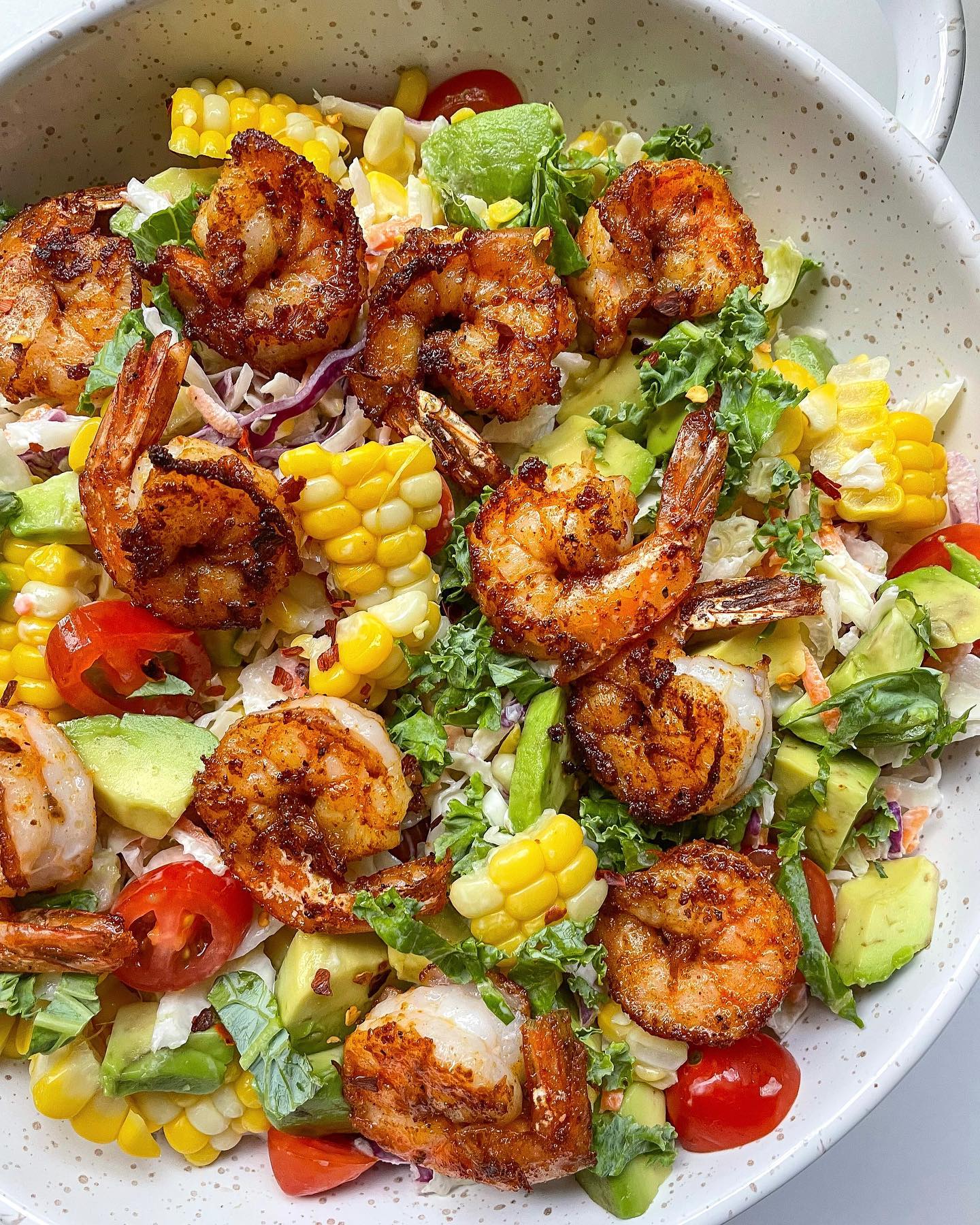 Shrimp Coleslaw Salad with Corn