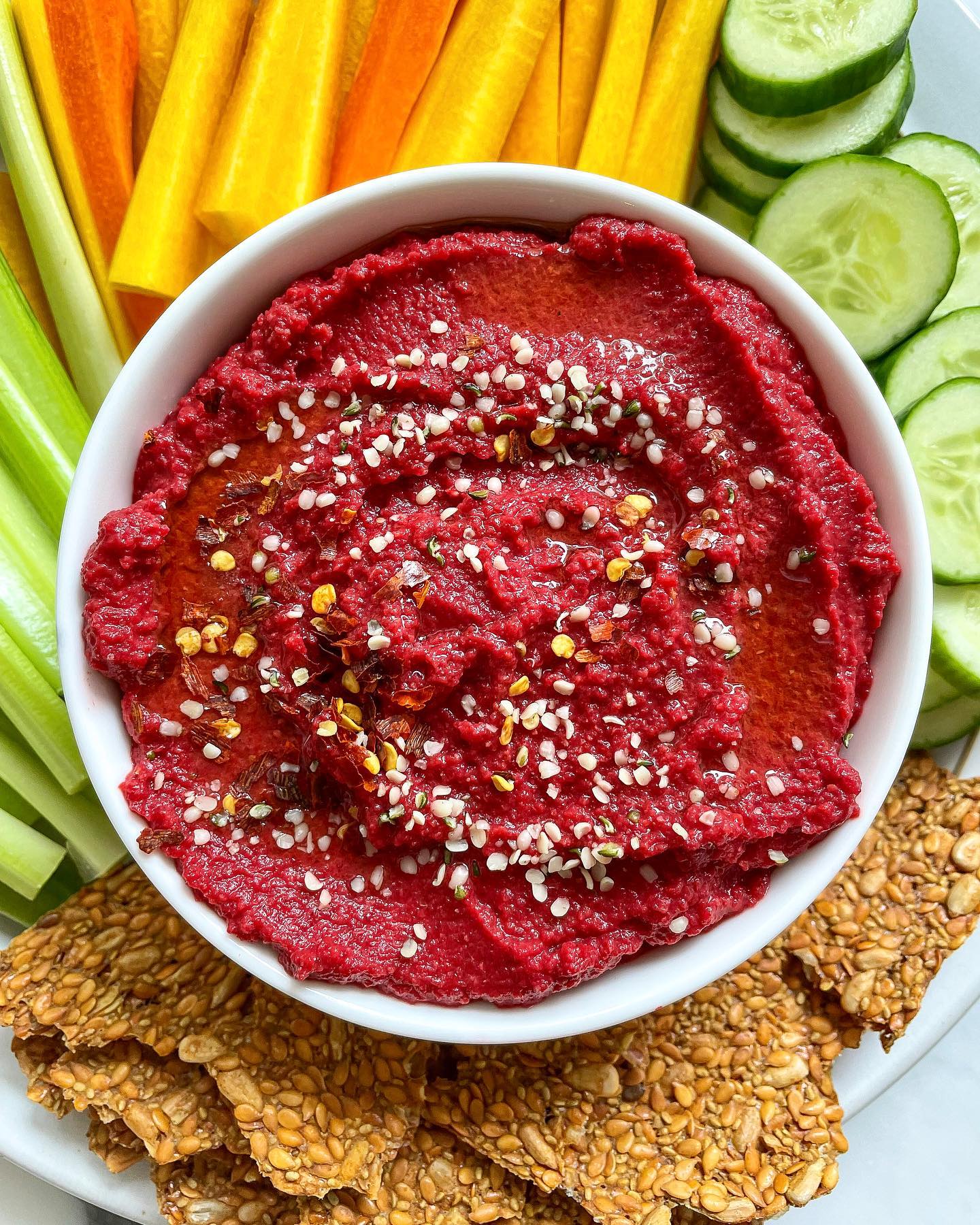 Beet Hummus for Monday Blues