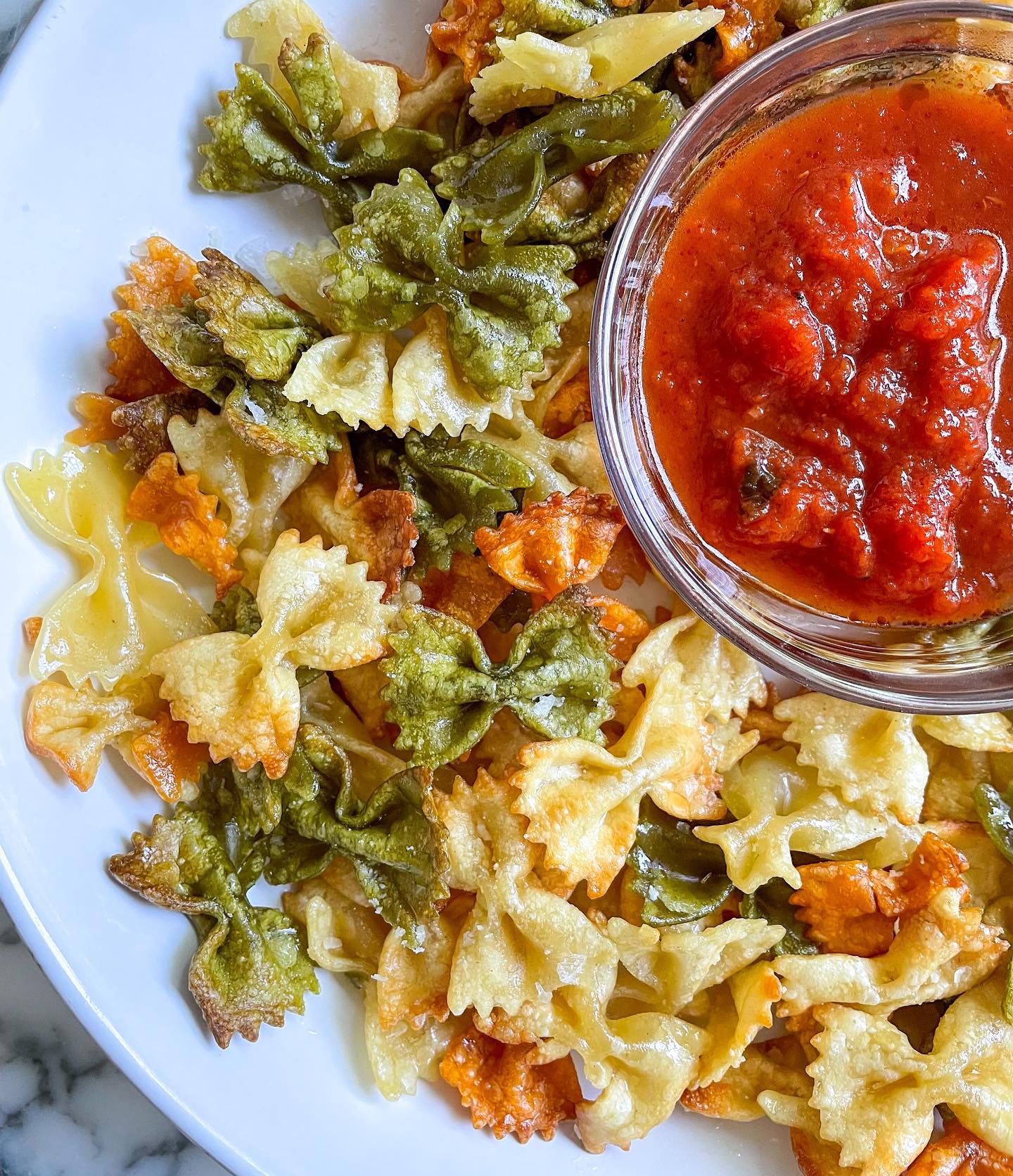 Crispy Air-Fried Pasta Chips