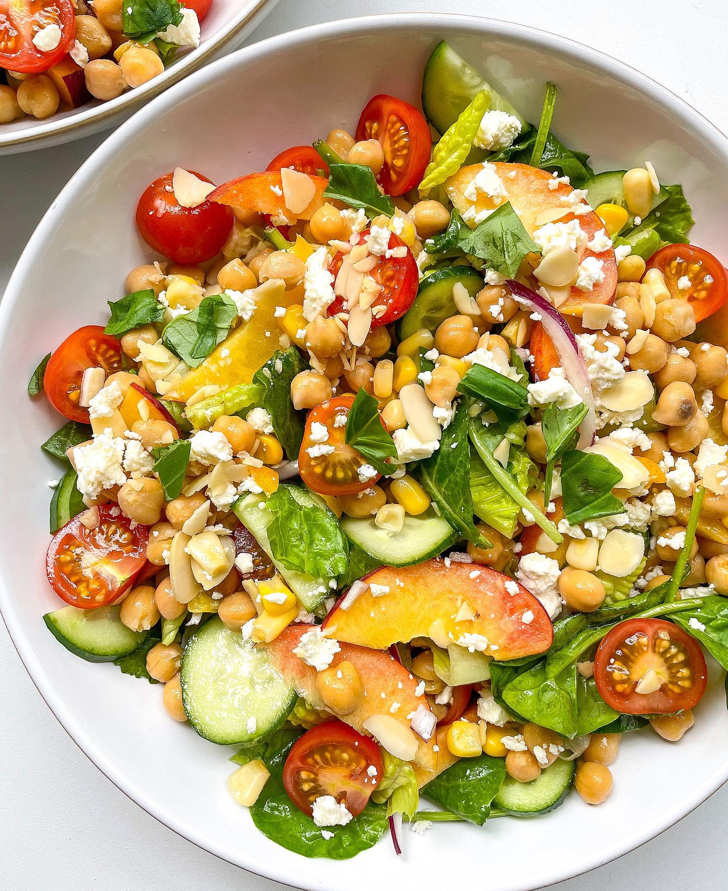 Chopped Peach Chickpea Salad