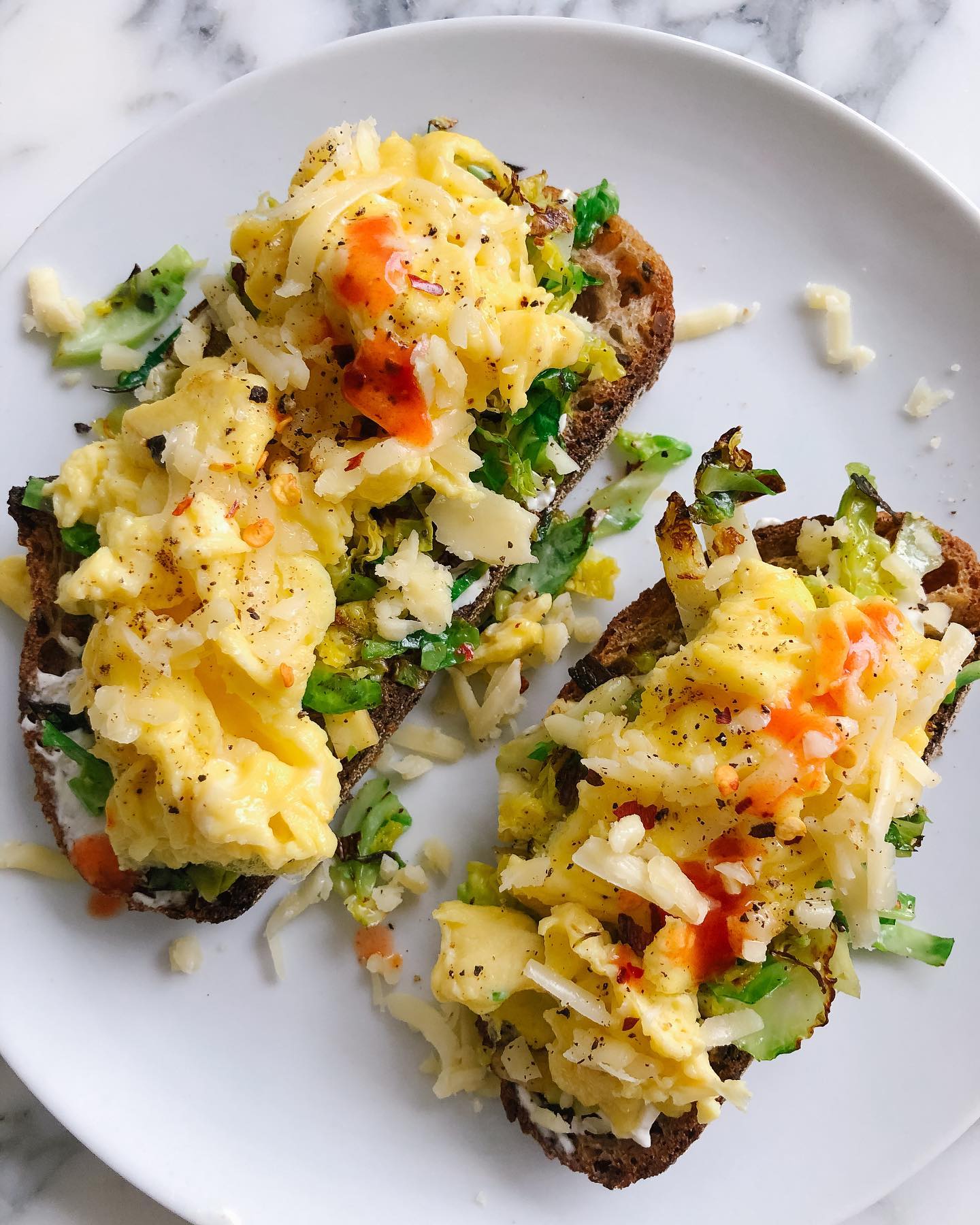 Brussels Sprouts and Egg Loaded Toast