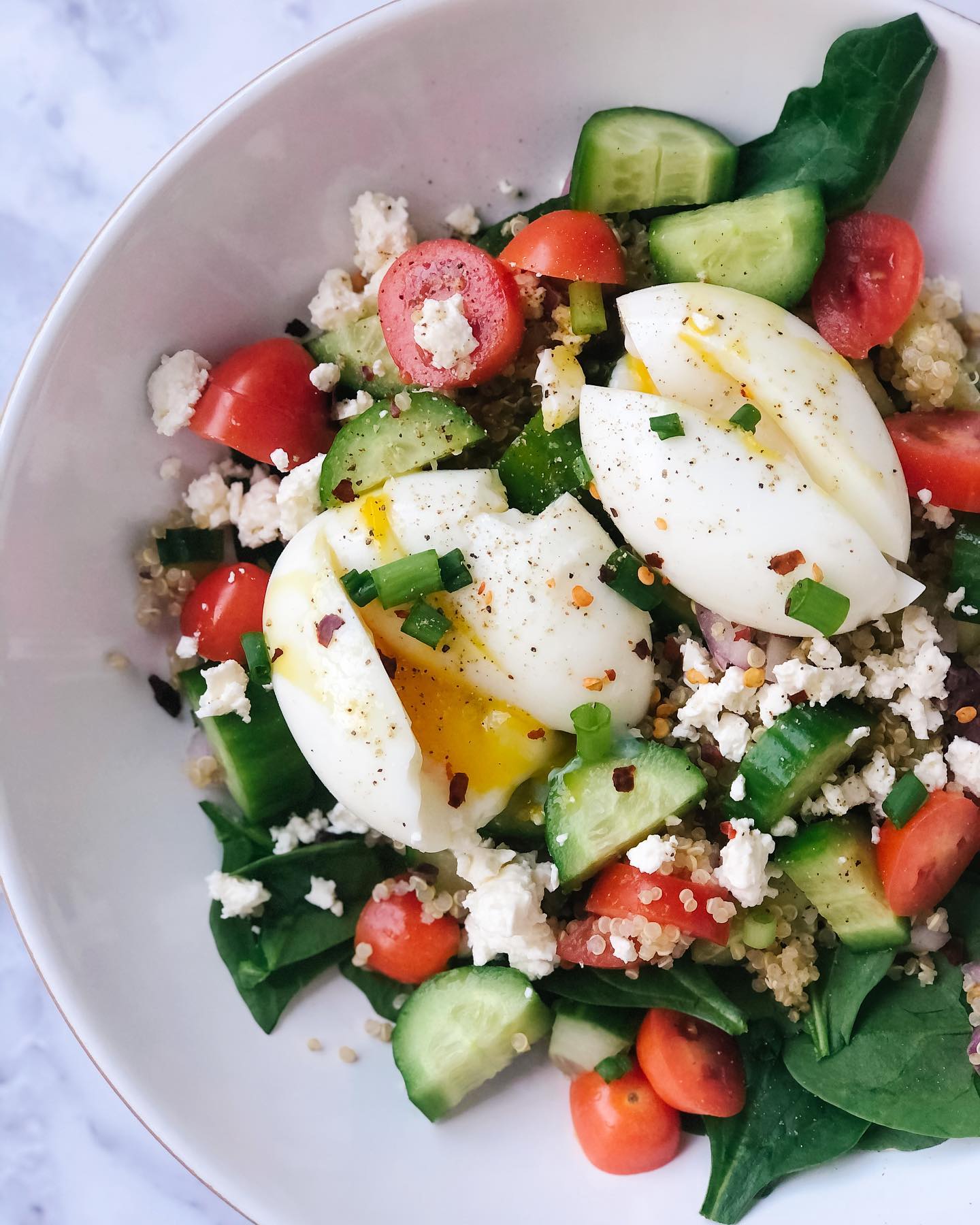 Mediterranean Quinoa Salad with Feta and Fresh Vegetables