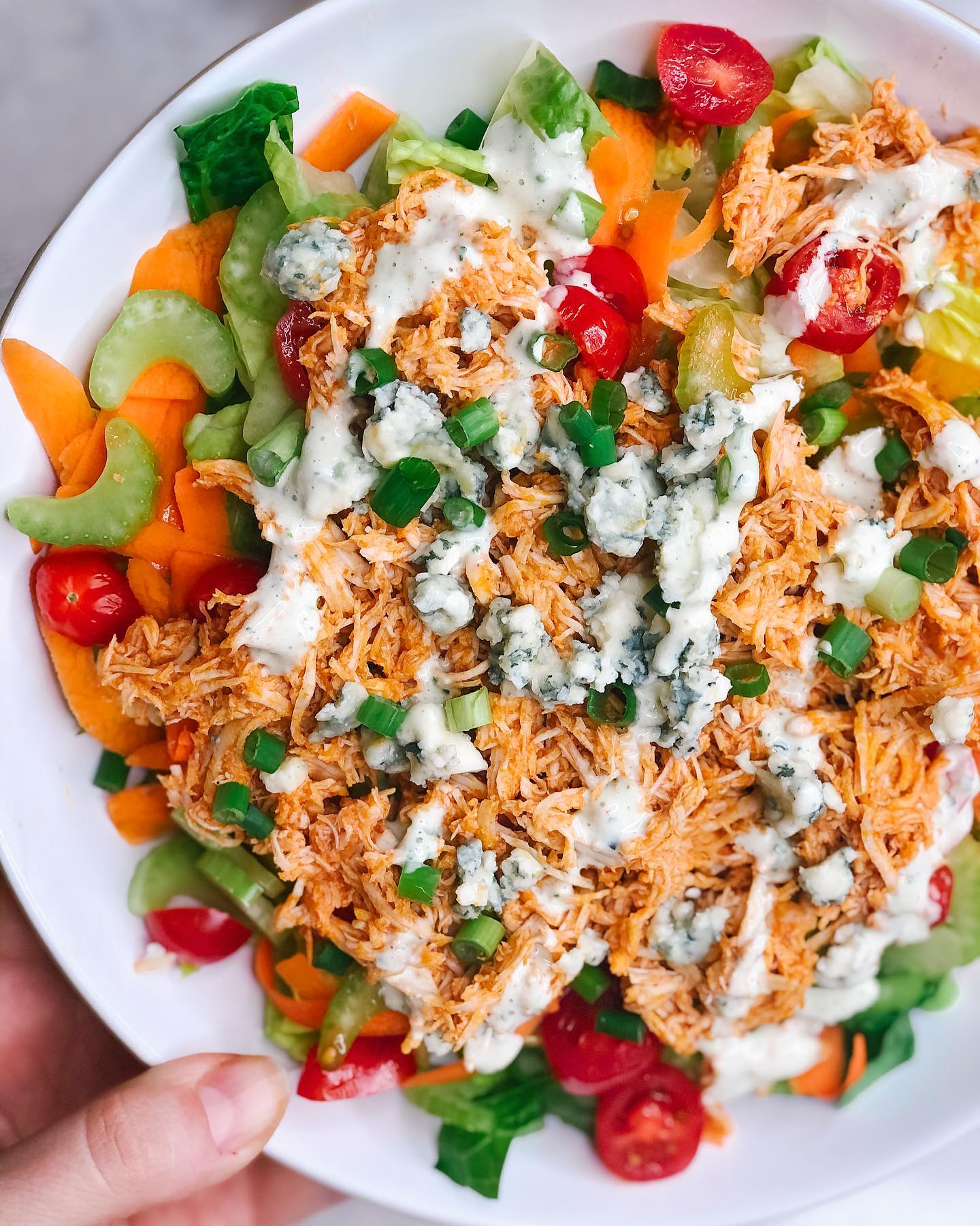 Shredded Buffalo Chicken Salad Bowl