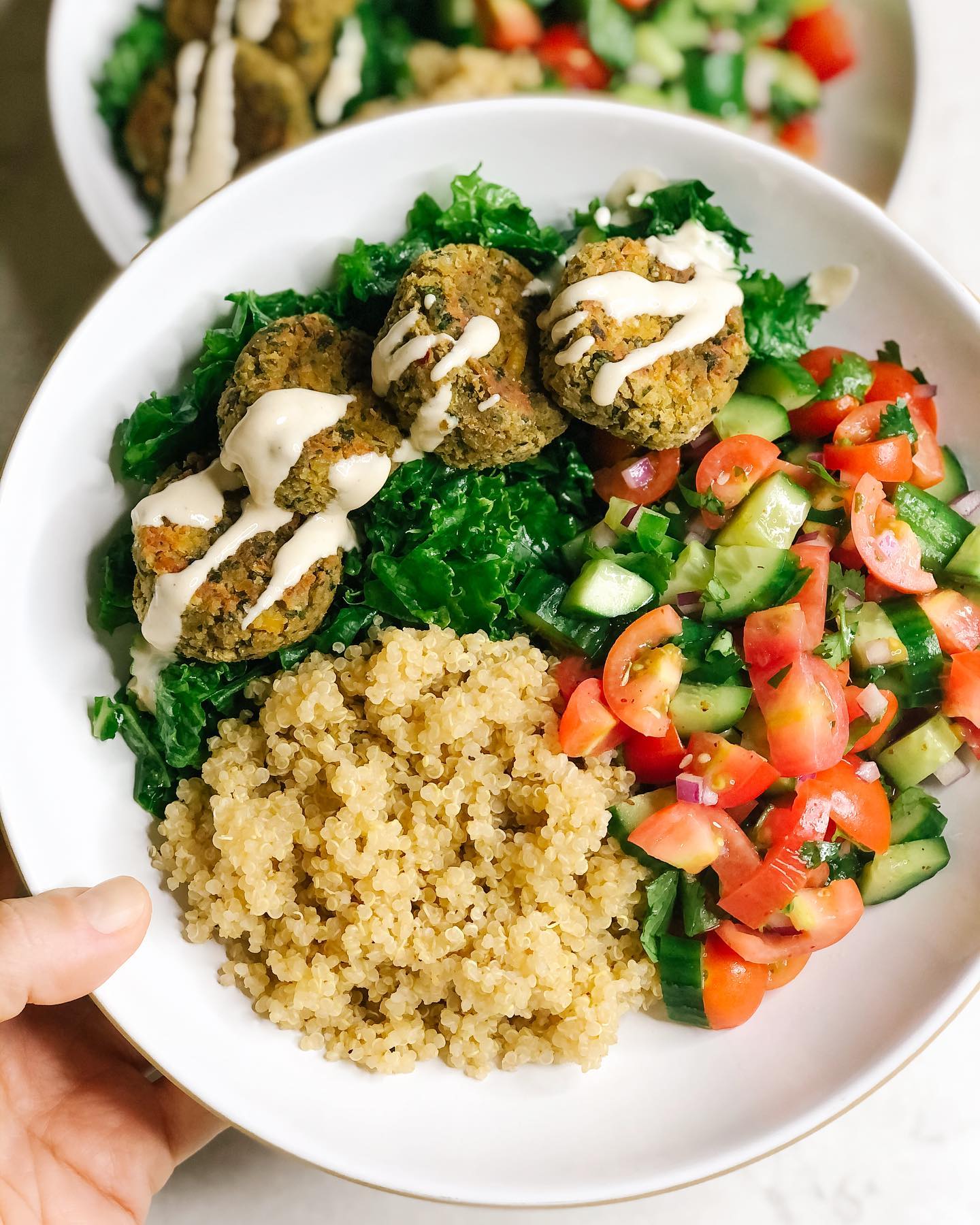 Baked Falafel Quinoa Bowls