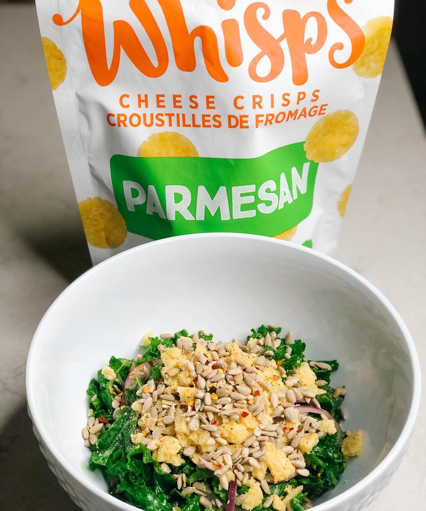 Crispy Parmesan Kale Salad with Whisps