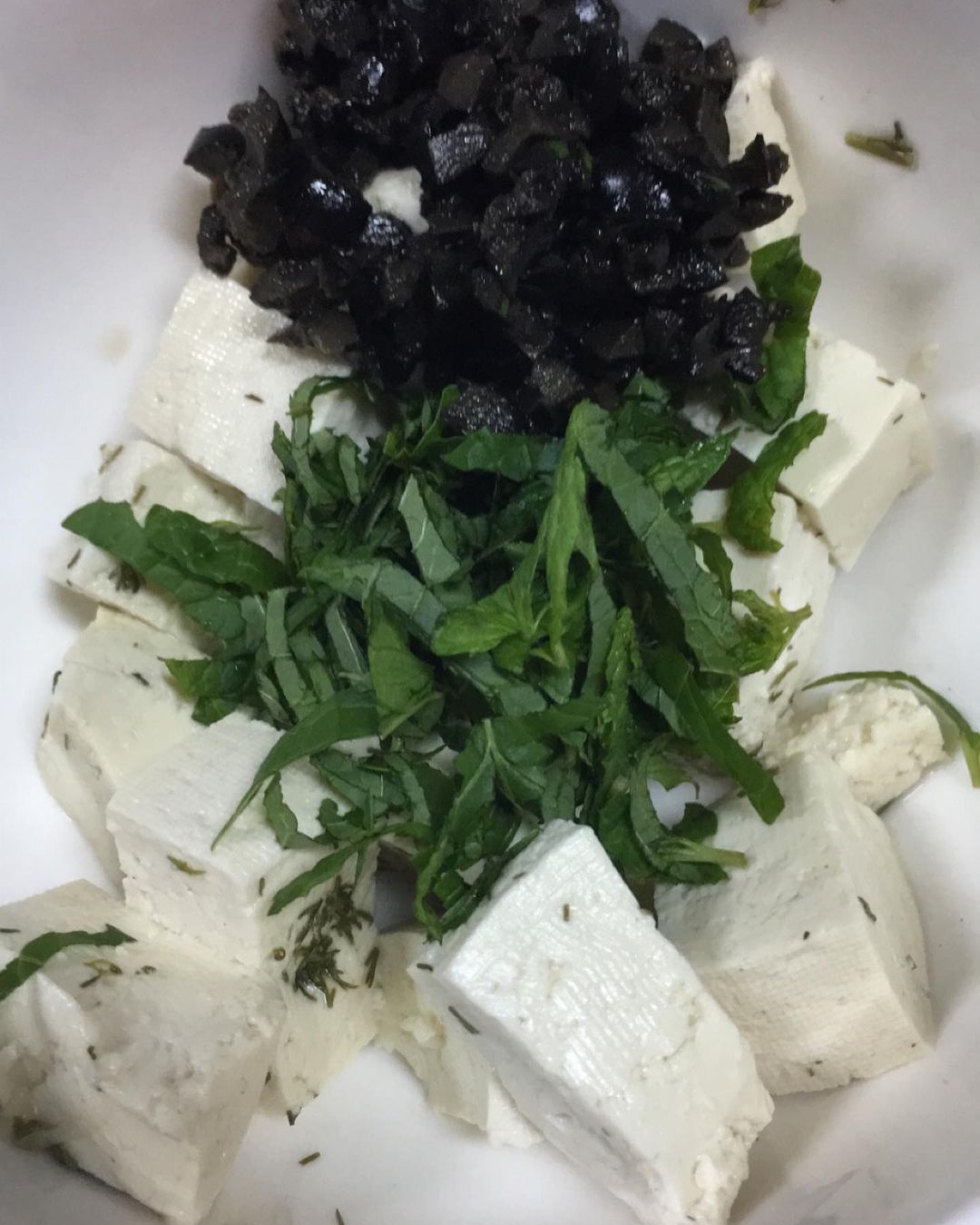 Feta cheese and mint Samosa filling