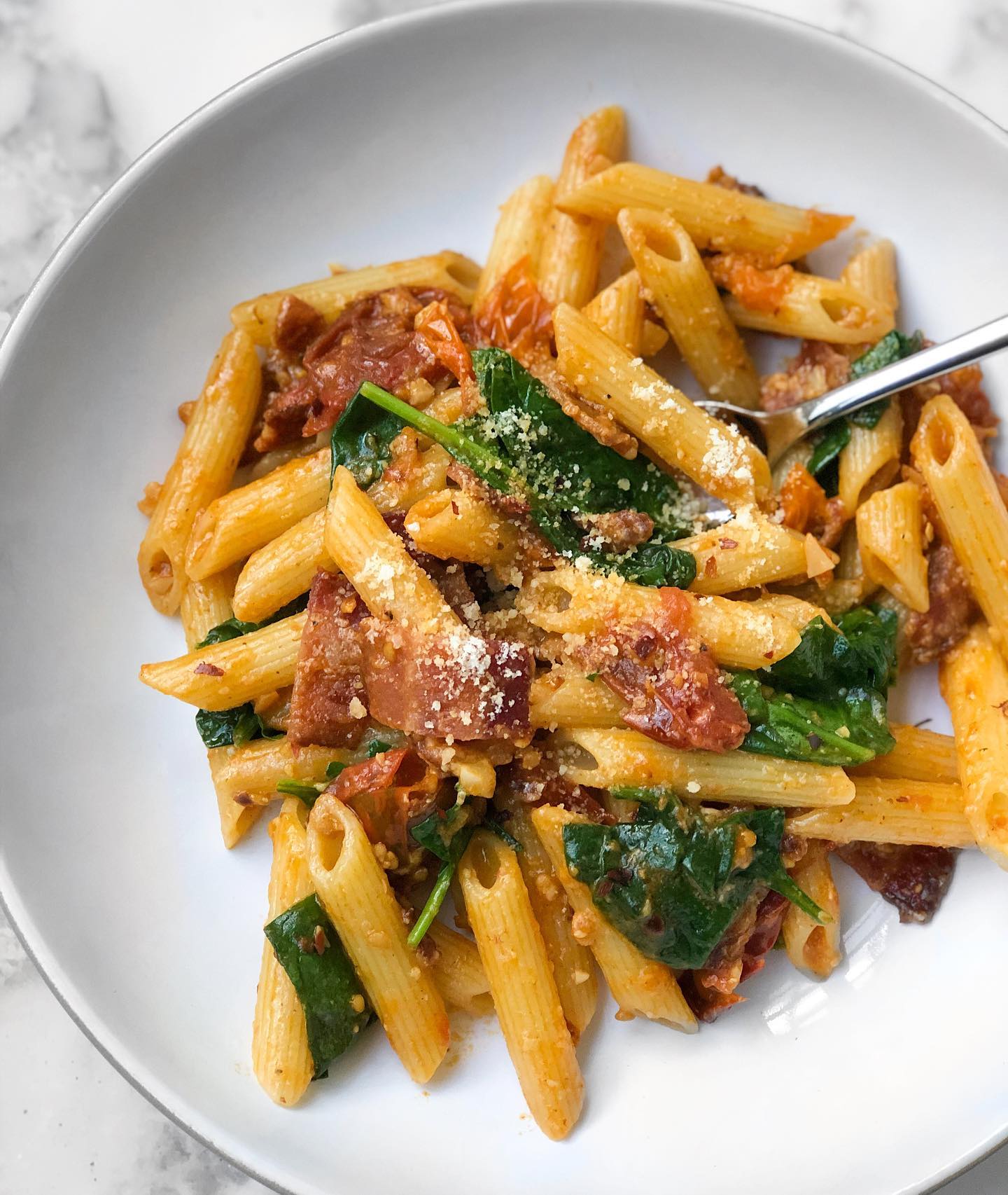 Easy Blt Pasta with Spinach