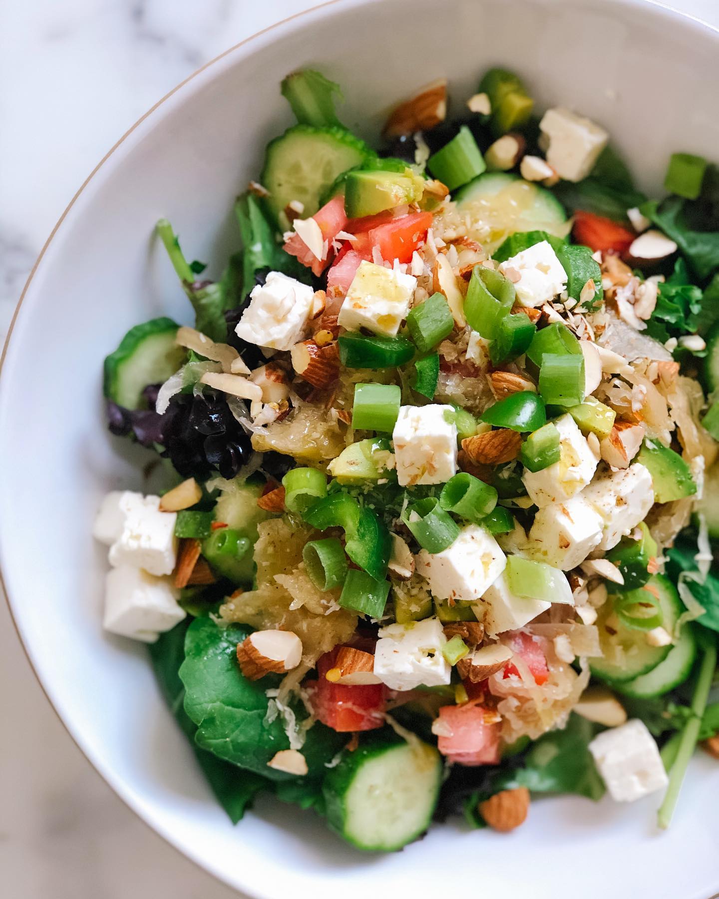 Loaded Chopped Salad with Almonds and Sauerkraut