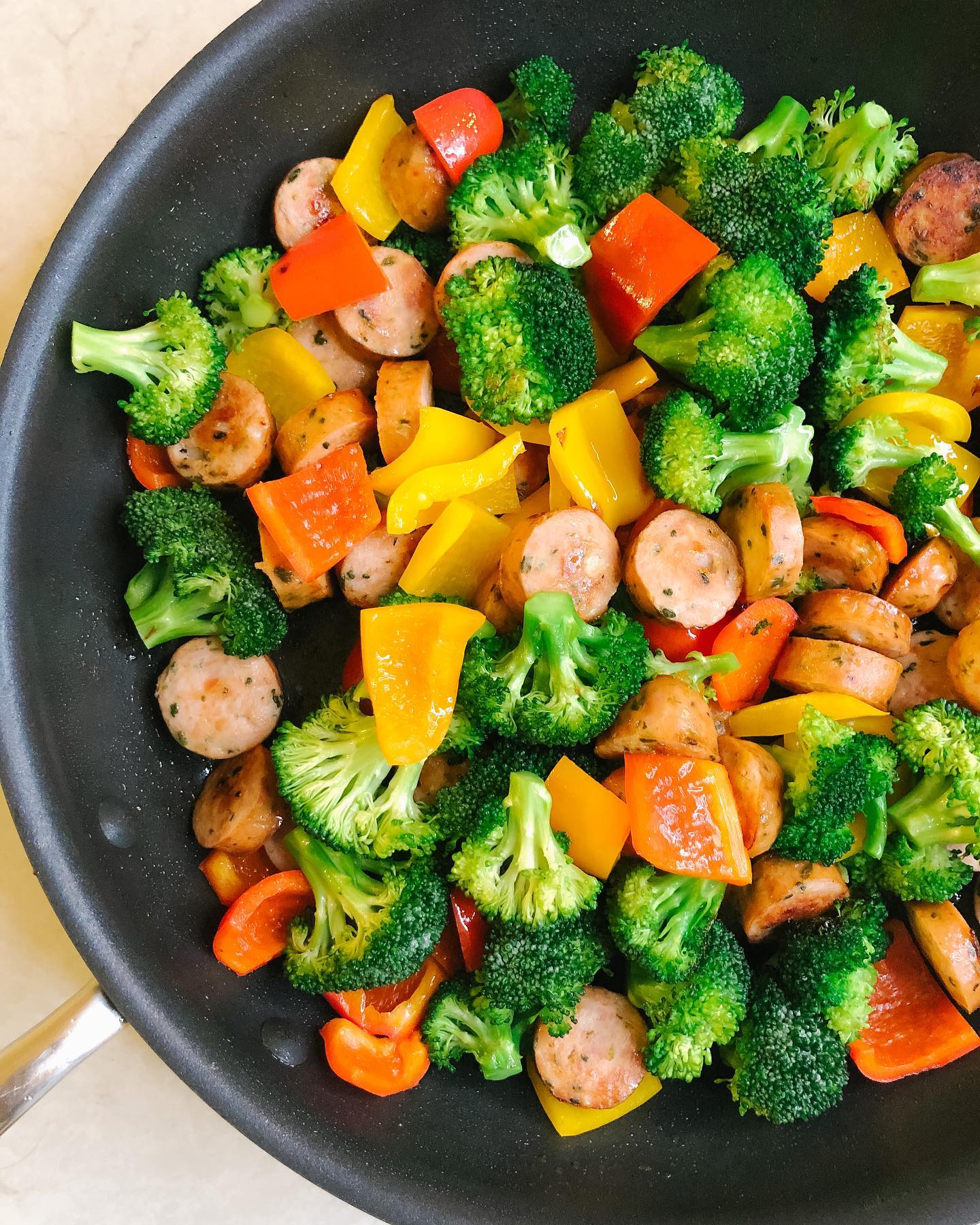 Feta Chicken Sausage and Veggie Skillet Dinner
