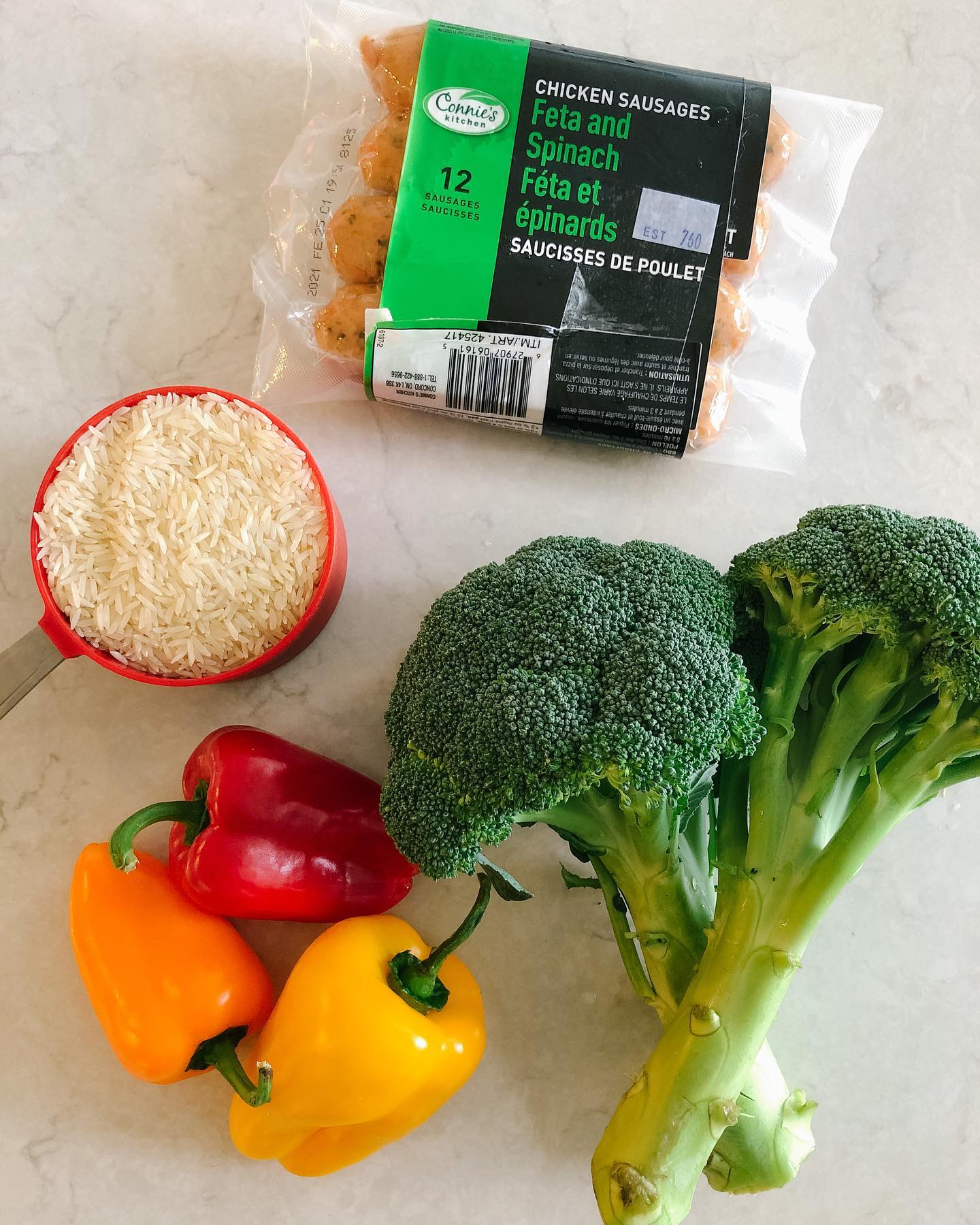 Feta Chicken Sausage and Veggie Skillet Dinner
