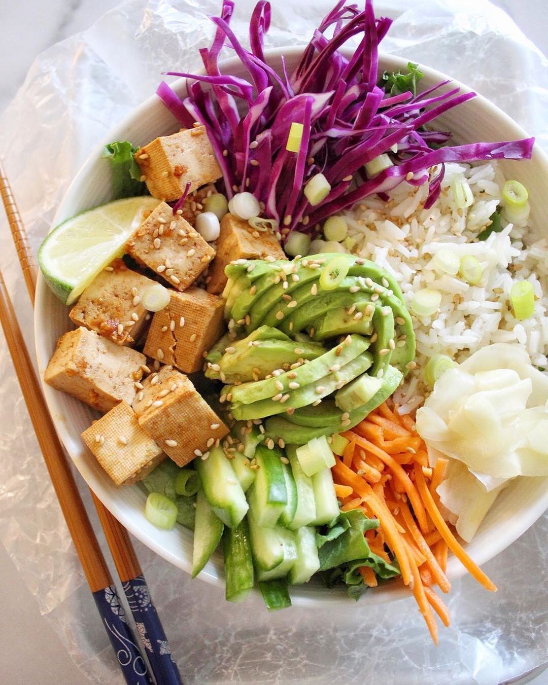 Tangy Tofu Poke Bowl with Veggies