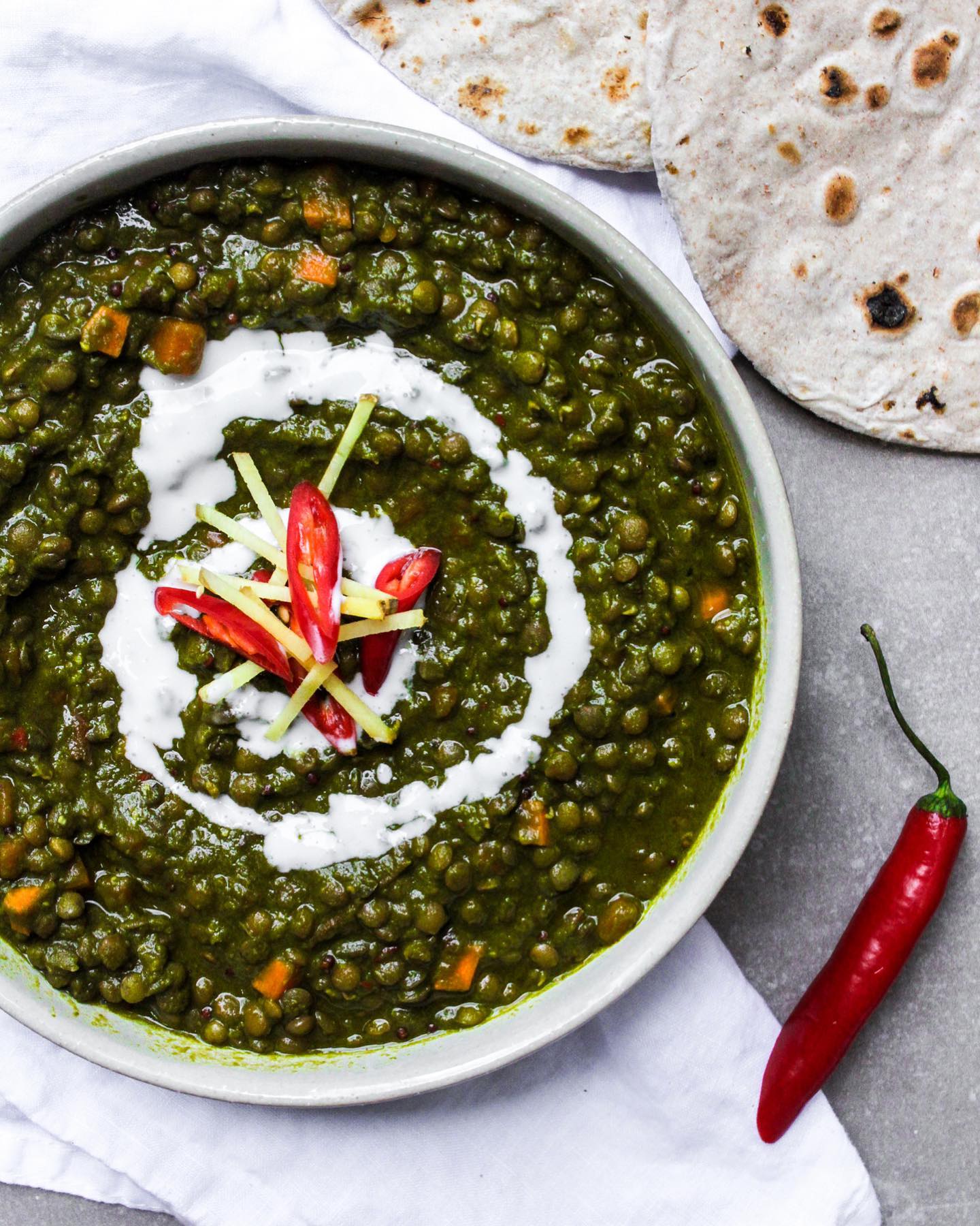 Velvety Spinach Lentil Dal
