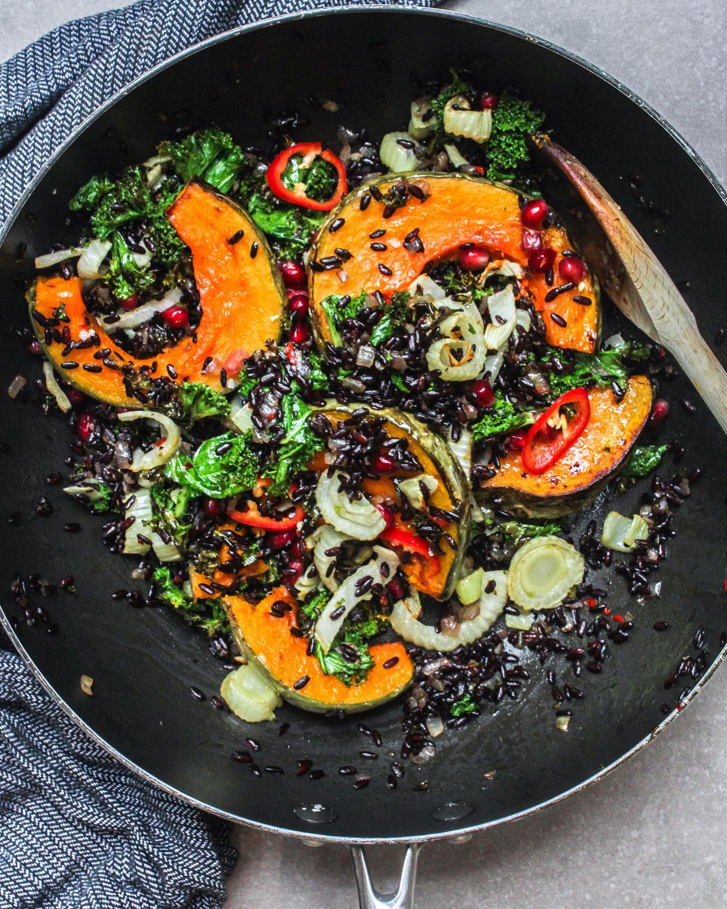 Roasted Pumpkin and Black Rice Bowl