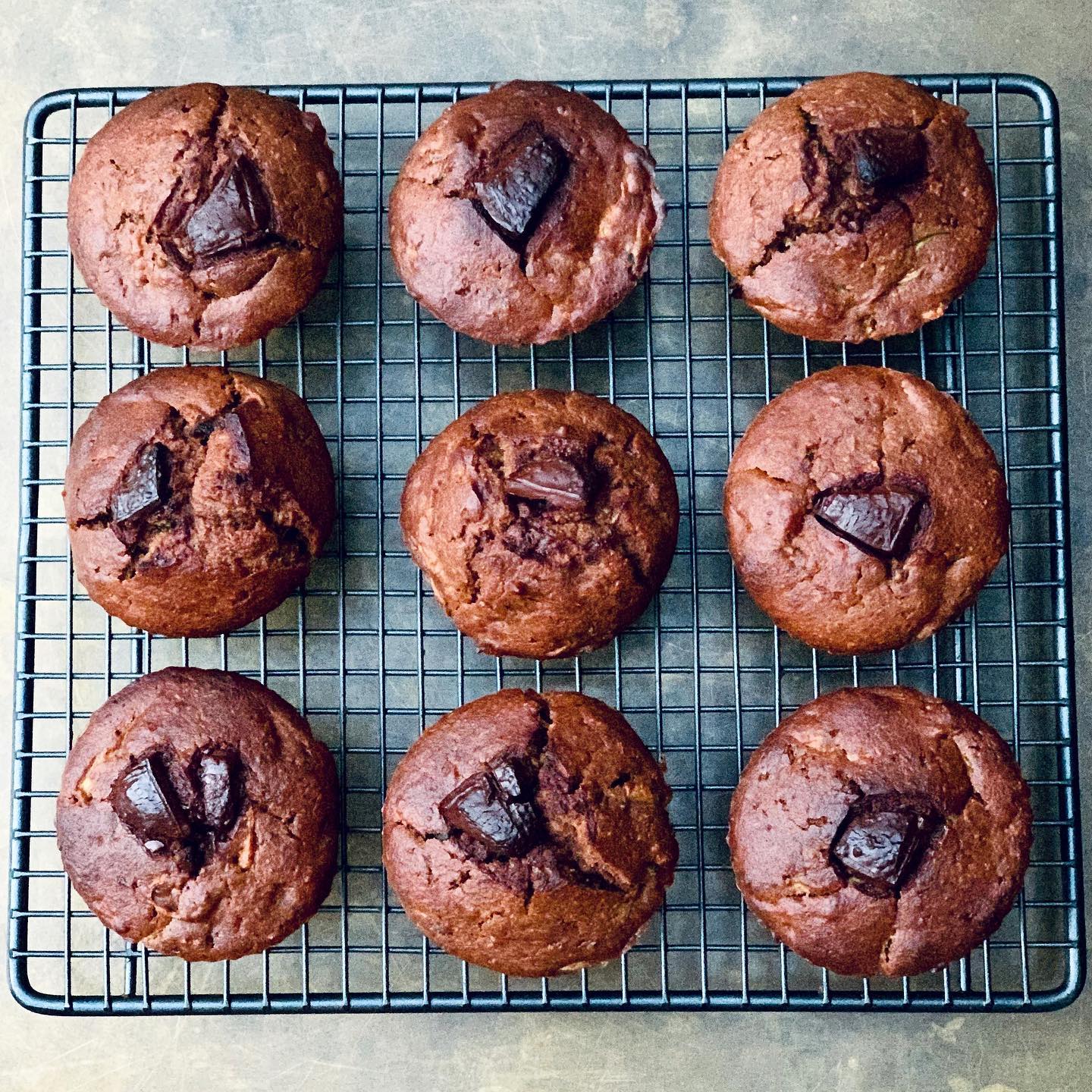 Chocolate Coconut Zucchini Muffins