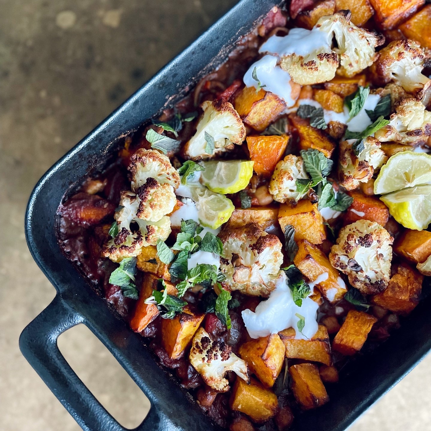 Roasted Cauliflower and Butternut Squash Bake