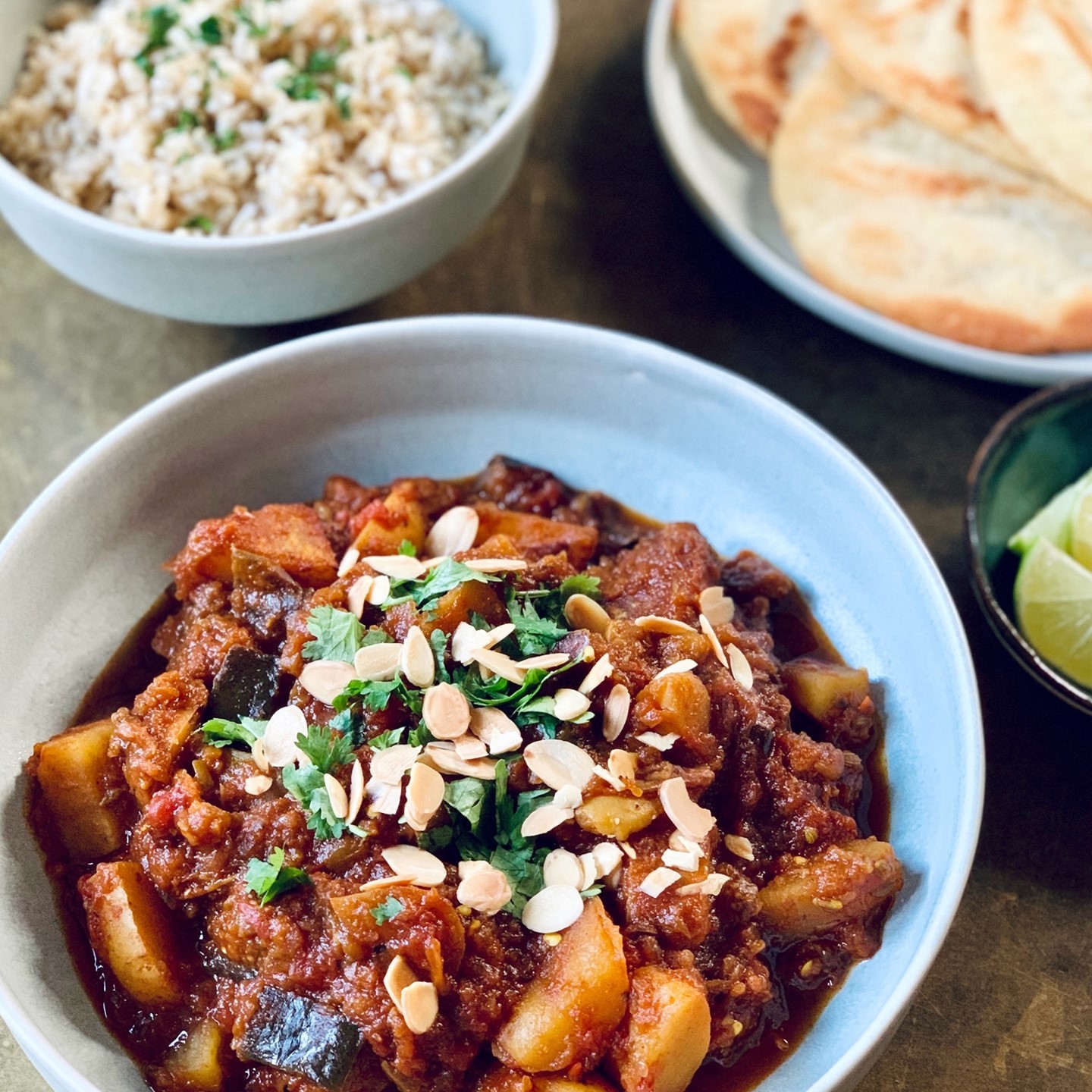 Potato, Tomato, and Eggplant Curry