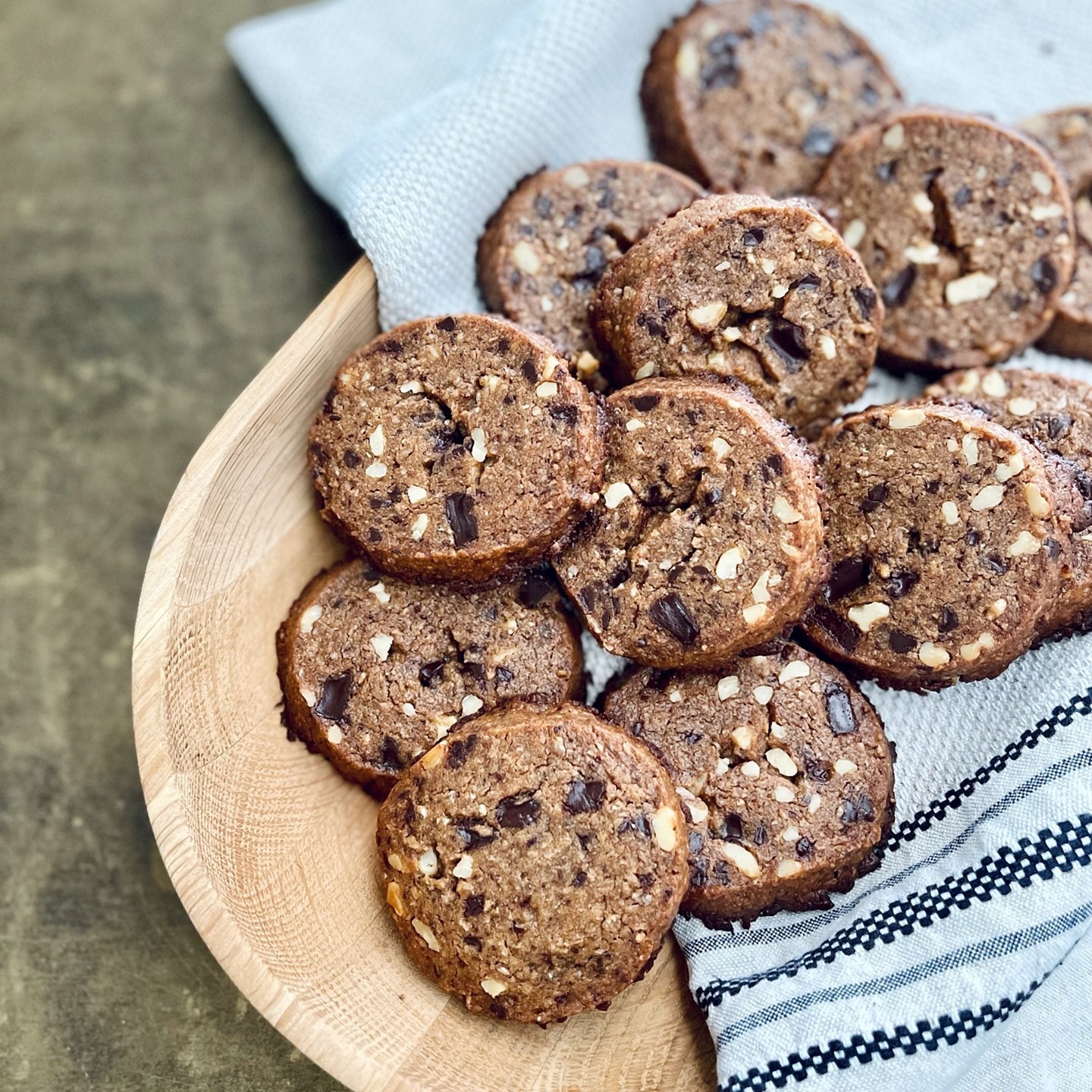 Chocolate Walnut Buckwheat Shortbread