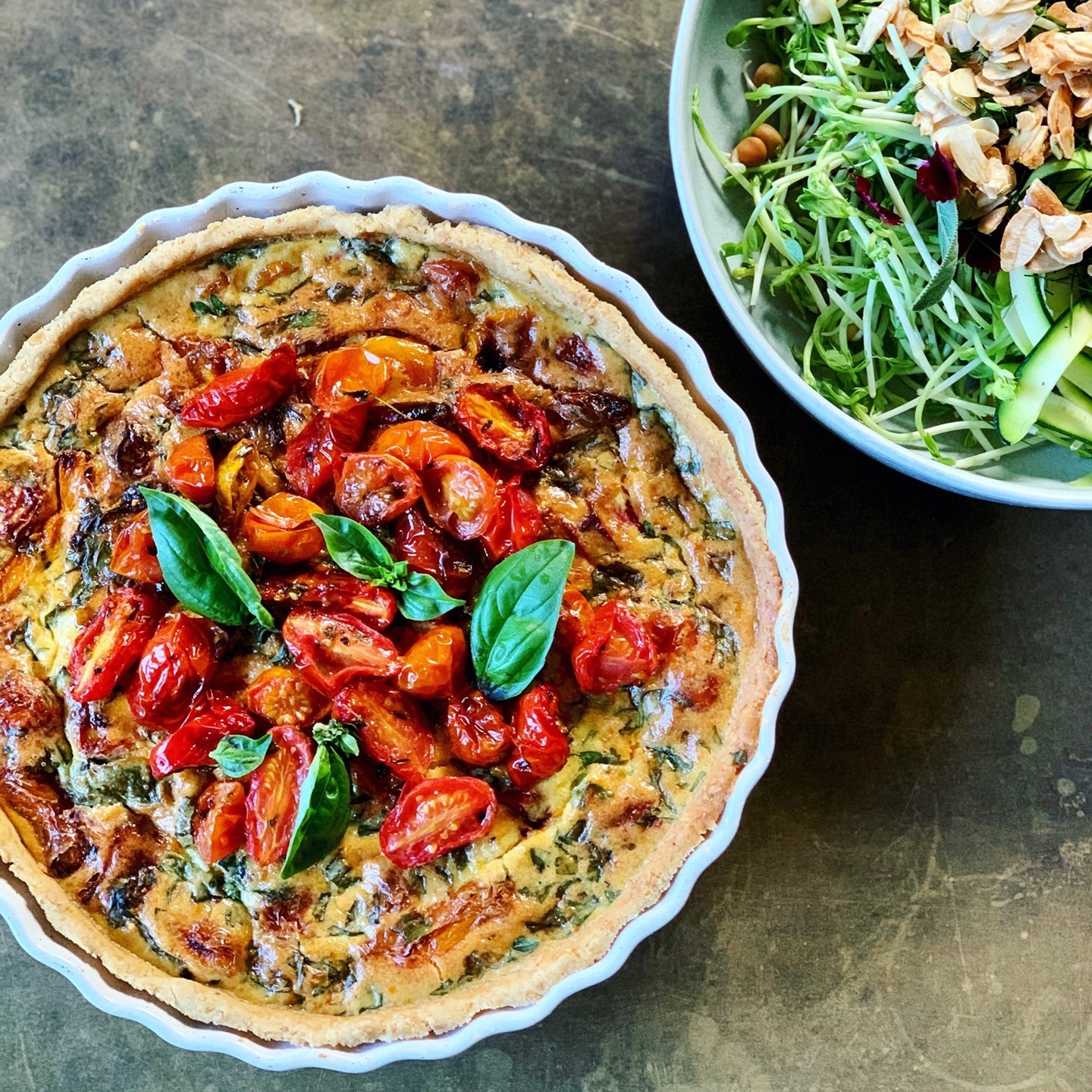 Tomato and Basil Quiche