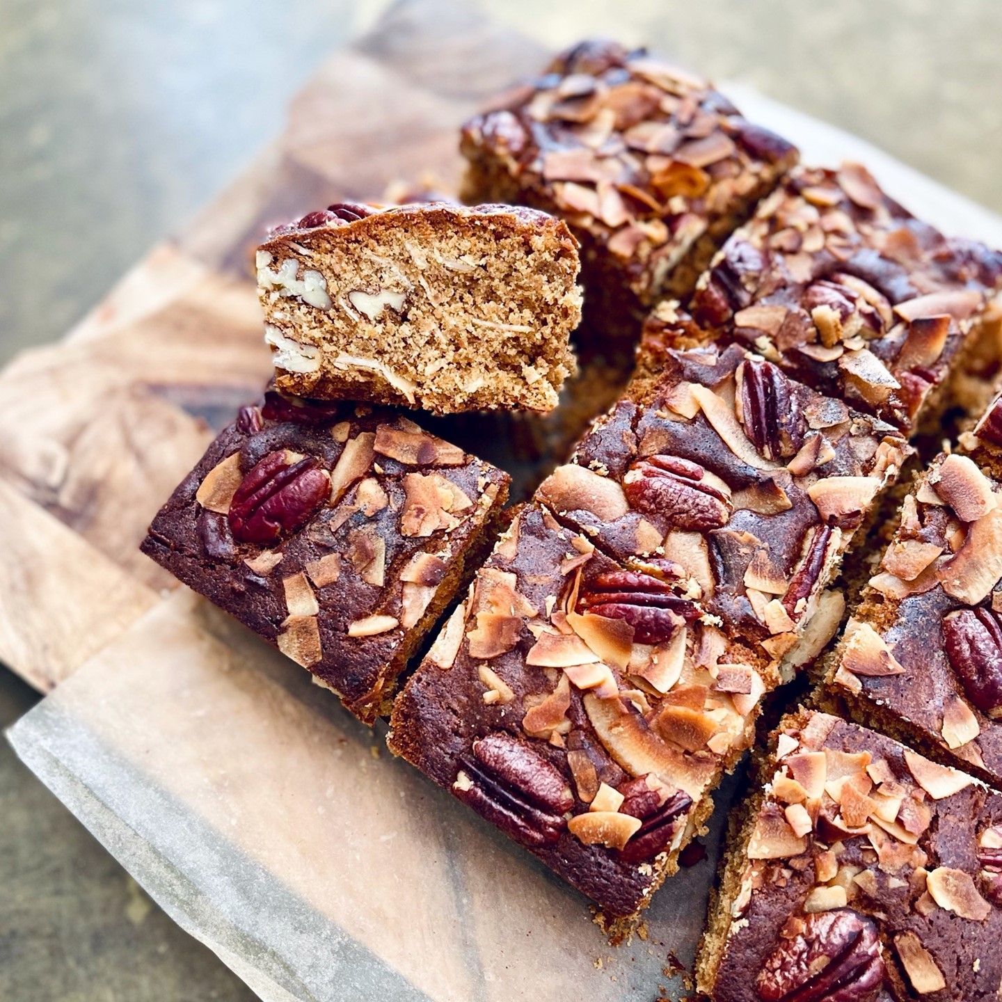 Pecan and Coconut Blondies