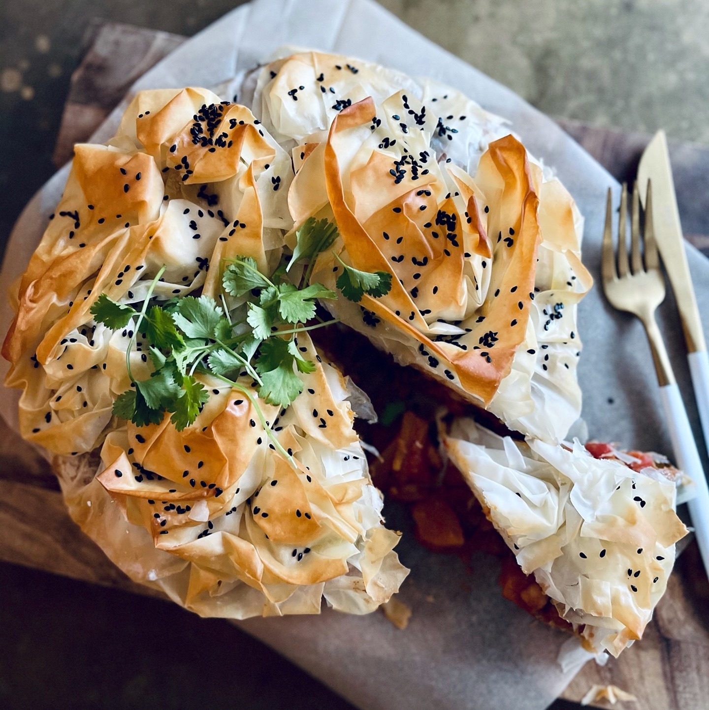 Butternut Chickpea Phyllo Pie