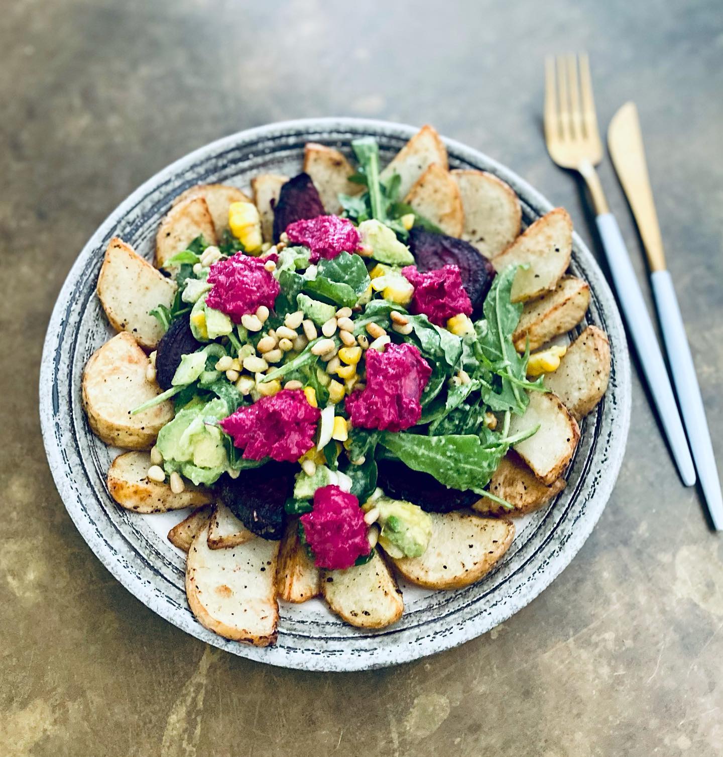 Roast Root Vegetable Salad with Tahini Dressing